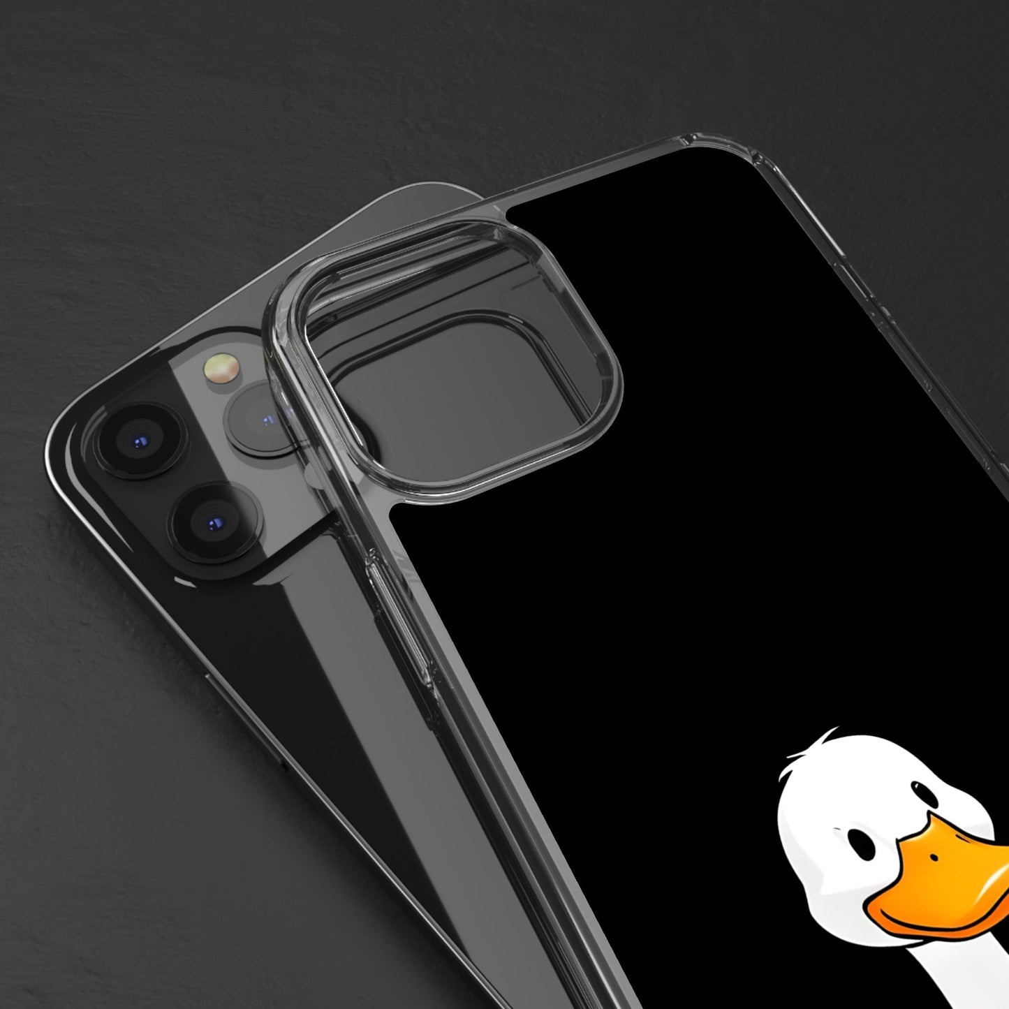 Cute Duck Clear Phone Case - Fun Animal Design for iPhone
