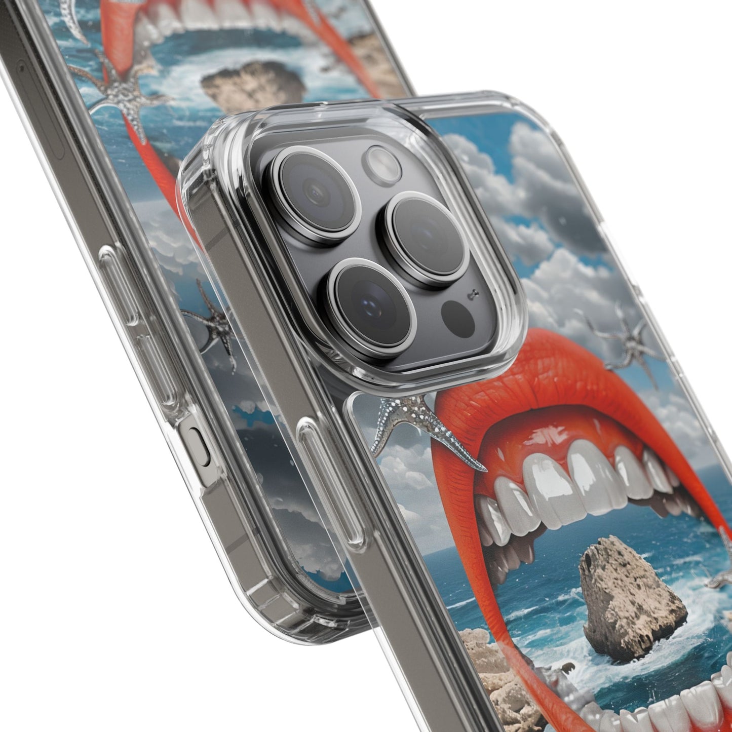 Ocean View Mouth Clear Phone Case - Beachy Vibe Design