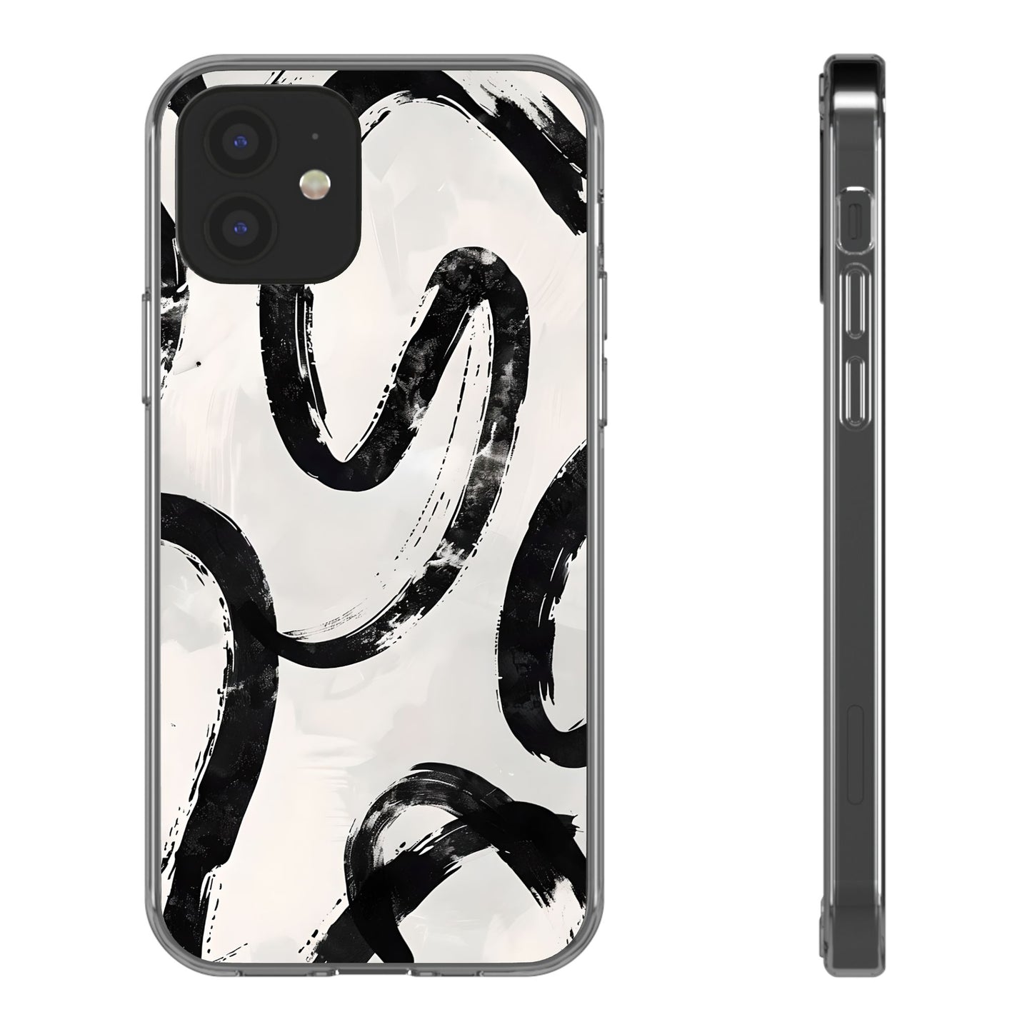 Modern Abstract Clear Phone Case, Trendy Cellphone Protector, Minimalist Style, Gift for Him or Her, Unique Phone Cover