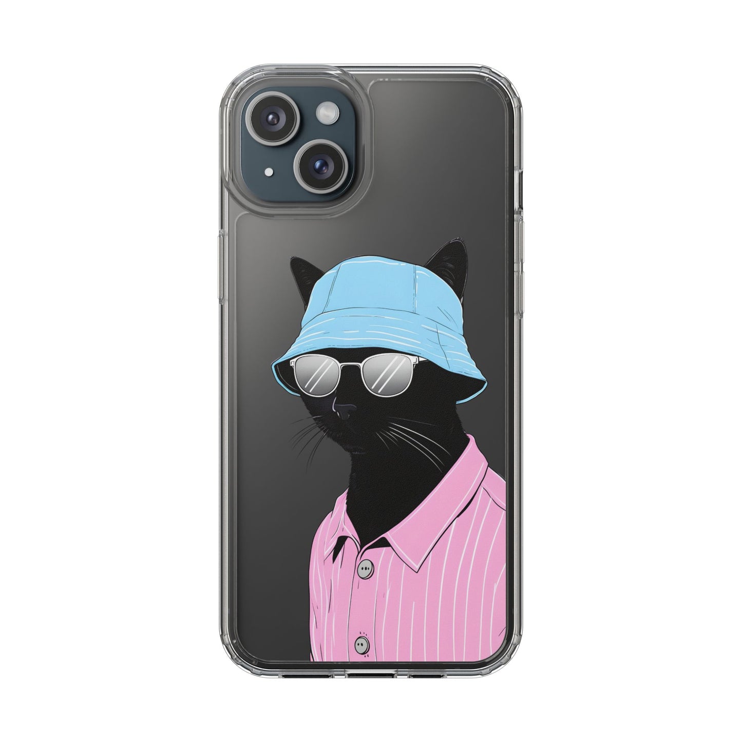 Cool Cat Phone Case with Sunglasses & Hat Design