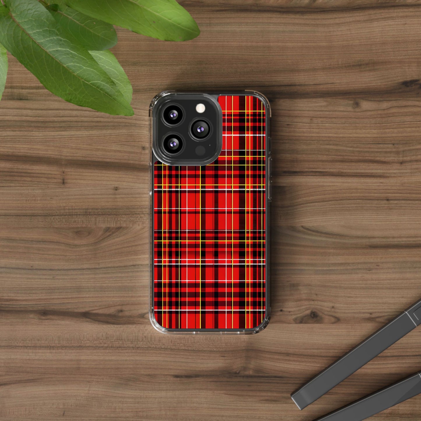 Plaid Clear Phone Case - Stylish and Durable Protective Cover