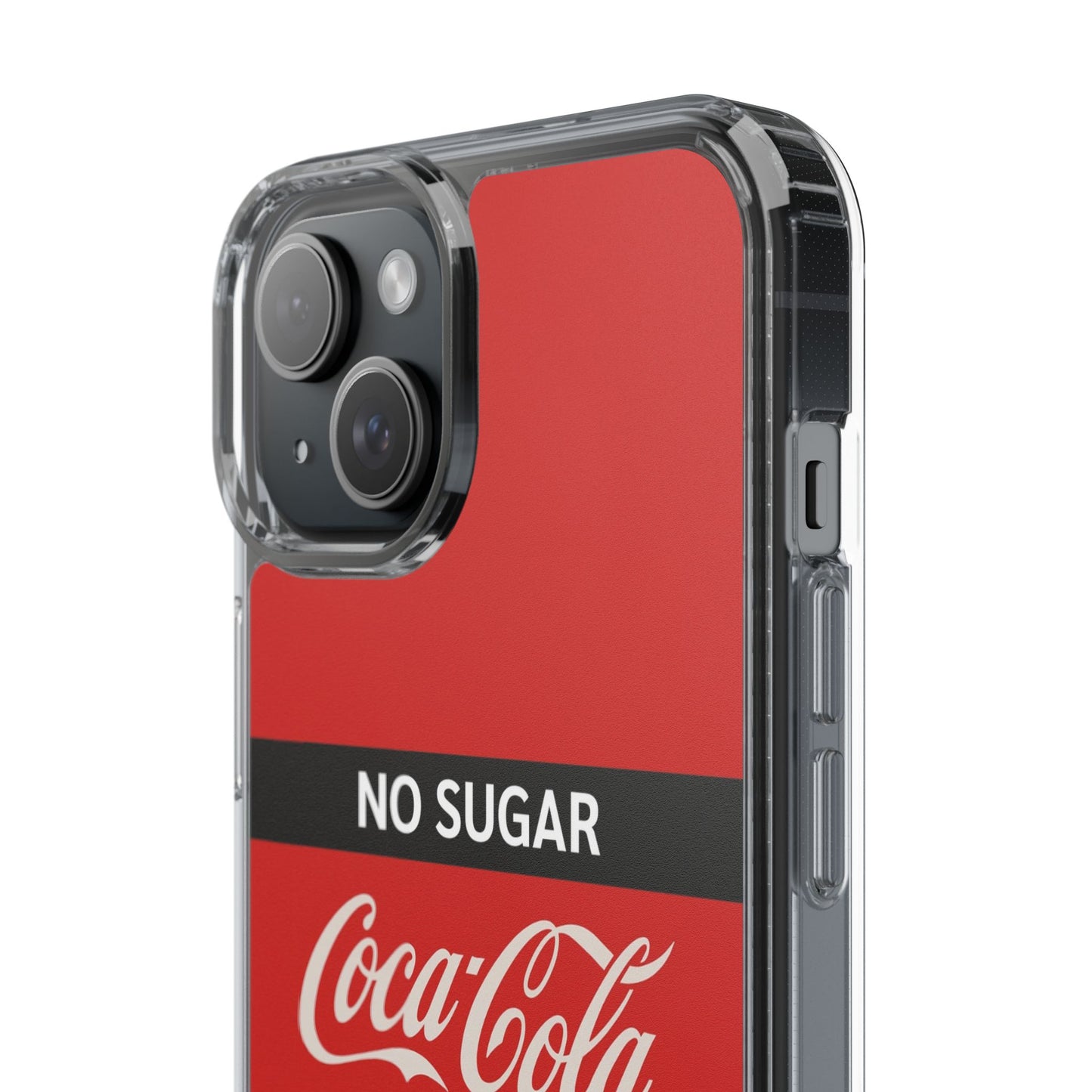 Coca-Cola No Sugar Clear Phone Case - Stylish and Trendy Accessory