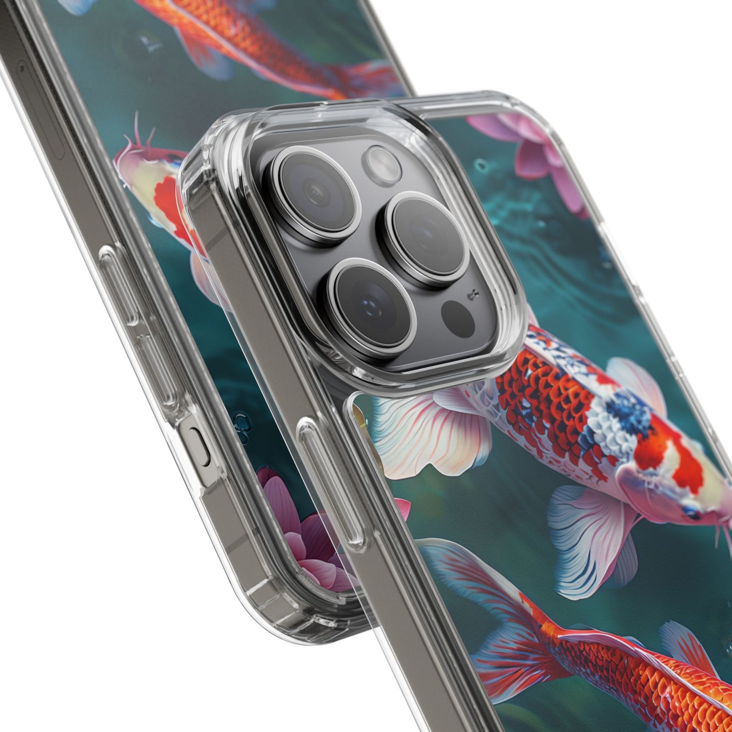 Koi Fish Clear Phone Case - Stylish Transparent Protector for Nature Lovers