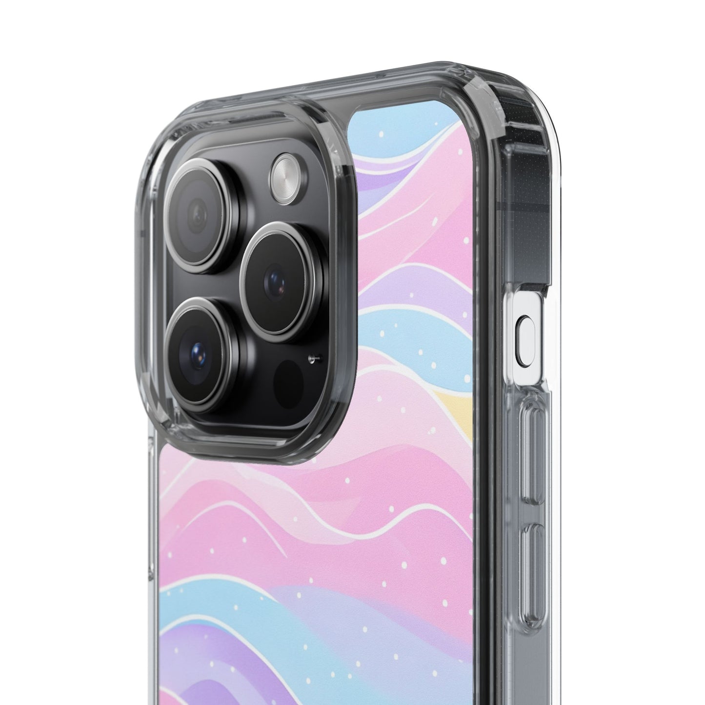Pastel Wave Clear Phone Case - Stylish Protection for Your Device