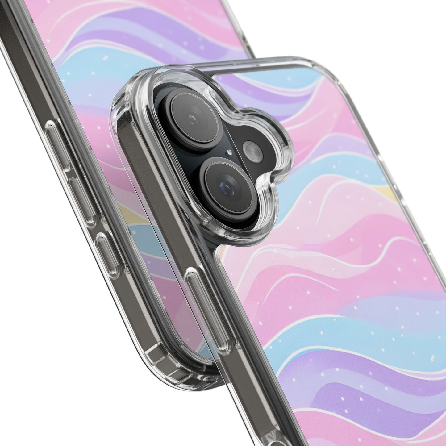 Pastel Wave Clear Phone Case - Stylish Protection for Your Device