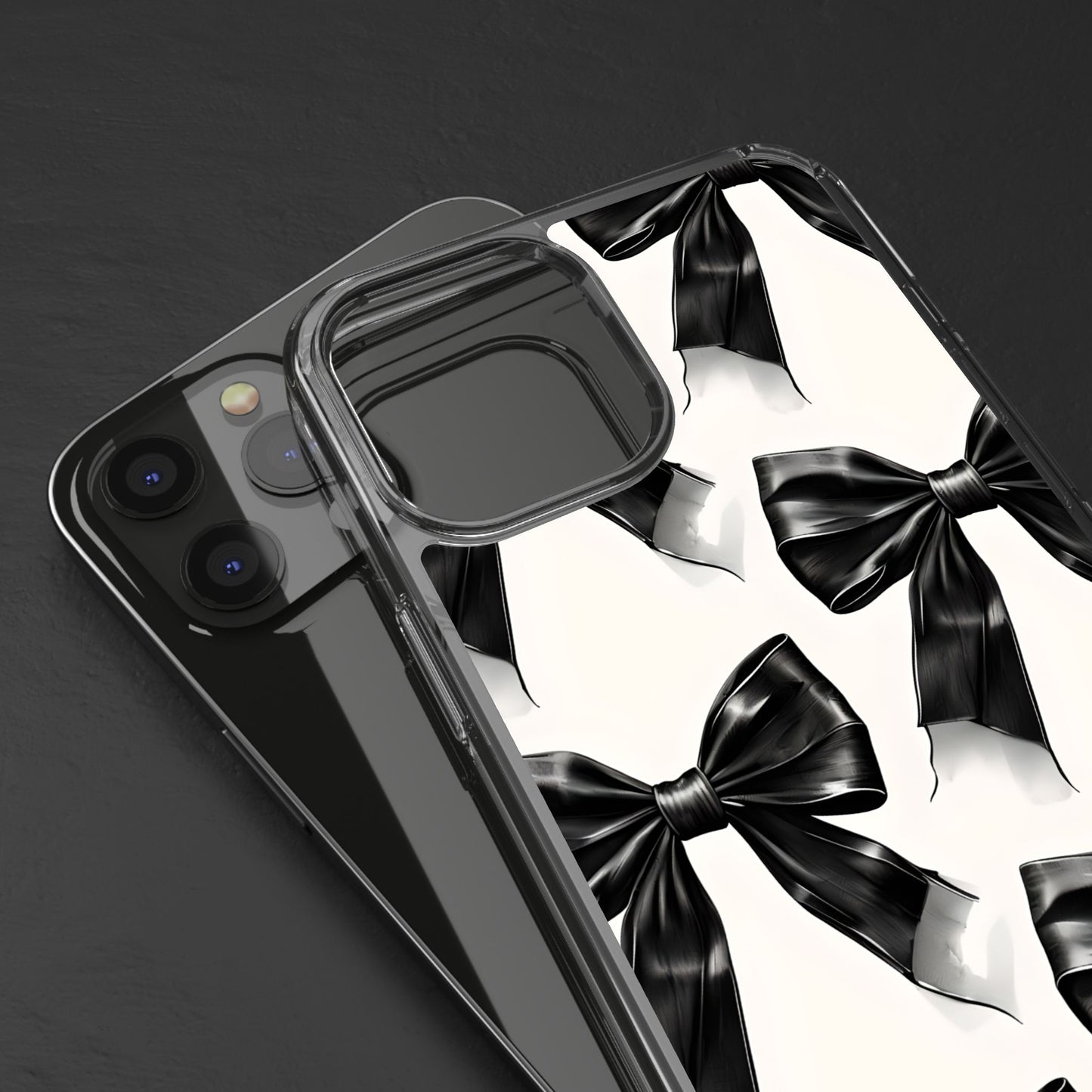 Elegant Bow Clear Phone Case - Stylish & Protective