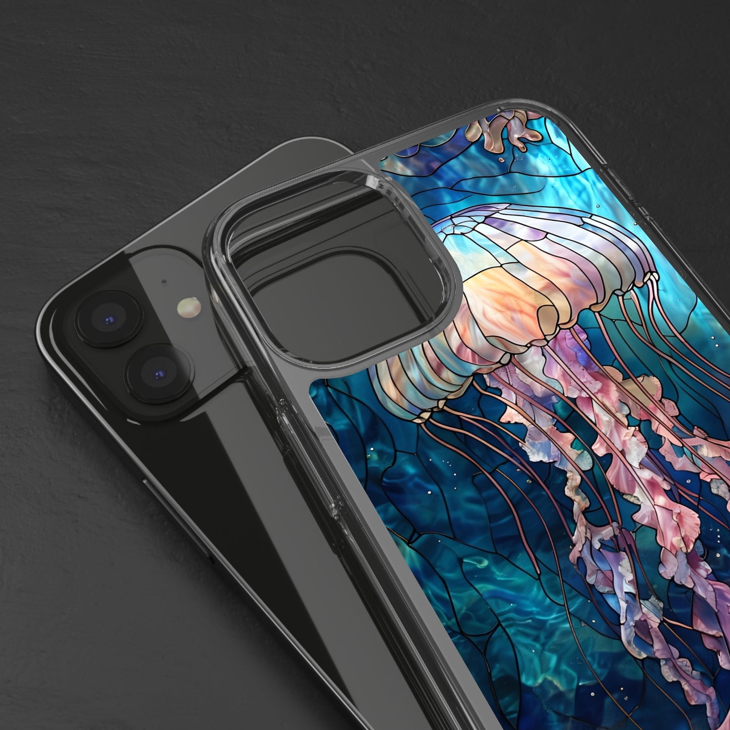 Ocean Jellyfish Clear Phone Case - Vibrant Marine Design for iPhone