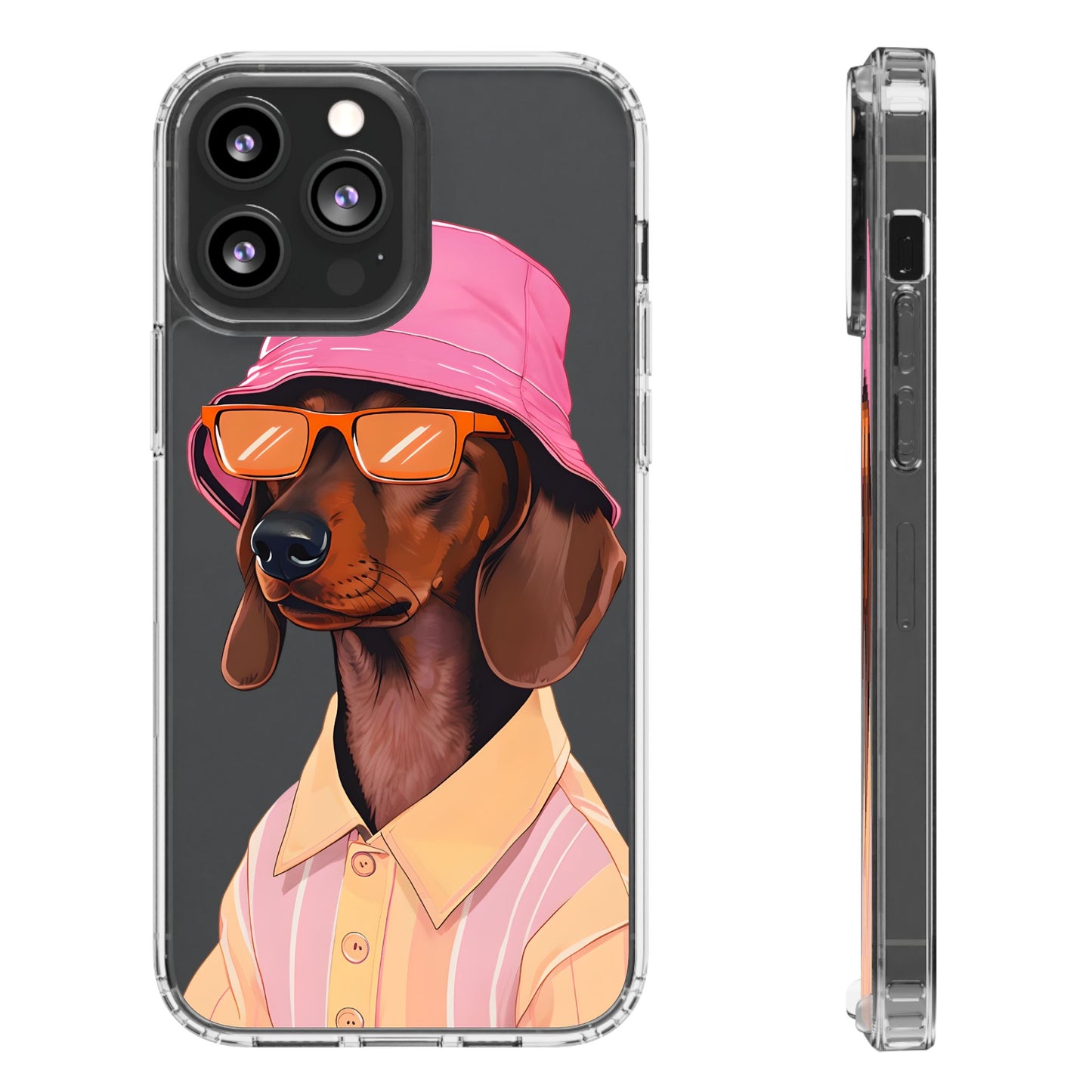 Cool Dachshund Clear Phone Case - Stylish Dog Design for Pet Lovers