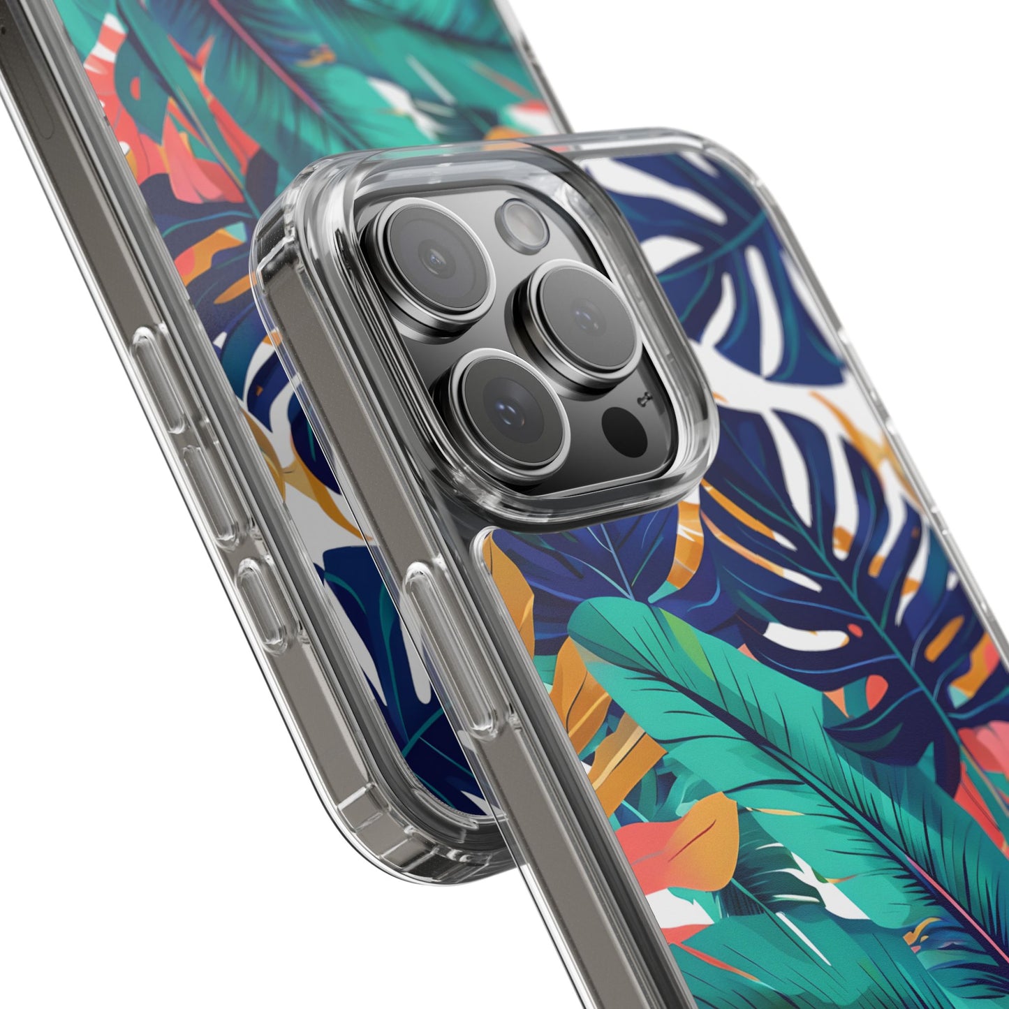Tropical Leaf Clear Phone Case - Stylish & Protective for Nature Lovers