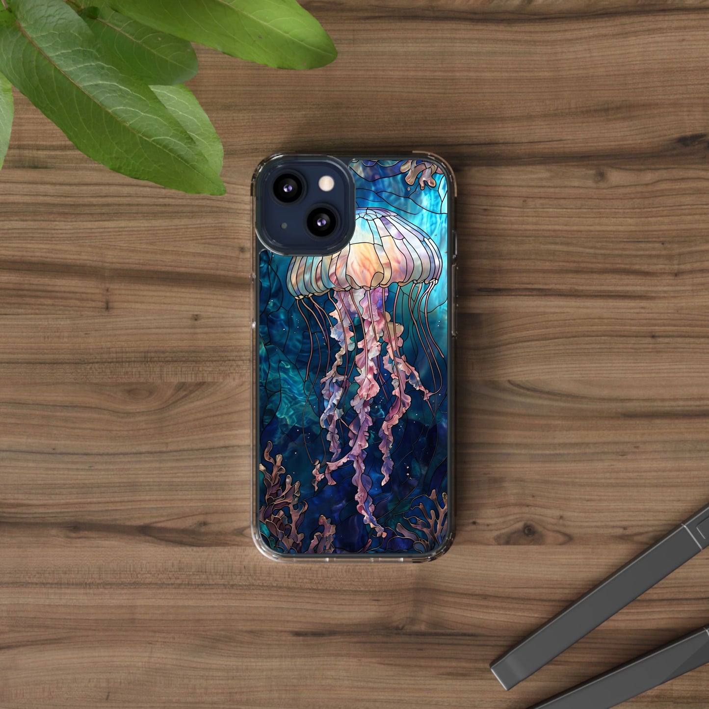 Ocean Jellyfish Clear Phone Case - Vibrant Marine Design for iPhone