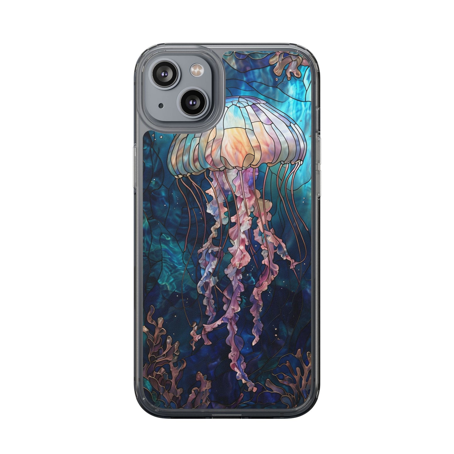 Ocean Jellyfish Clear Phone Case - Vibrant Marine Design for iPhone
