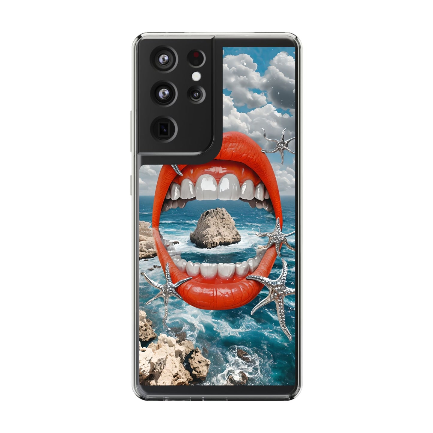 Ocean View Mouth Clear Phone Case - Beachy Vibe Design