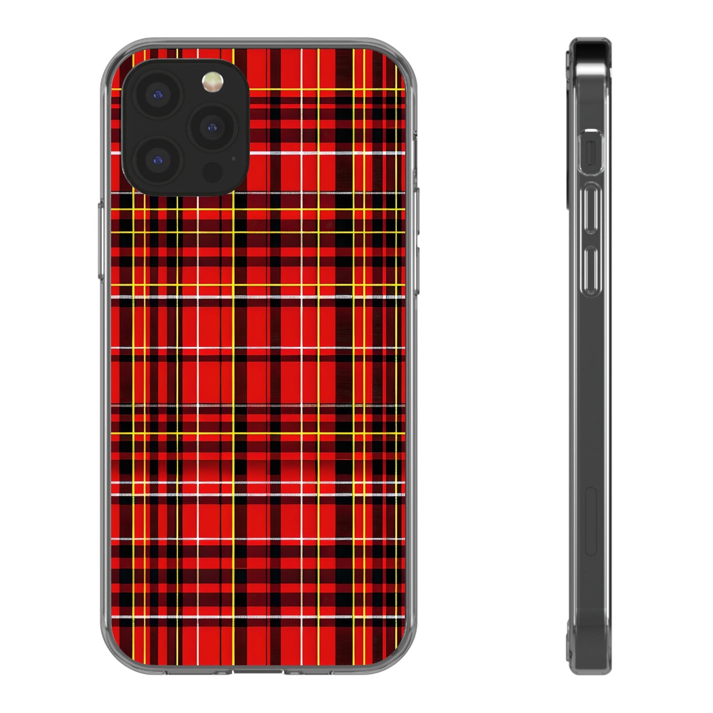 Plaid Clear Phone Case - Stylish and Durable Protective Cover