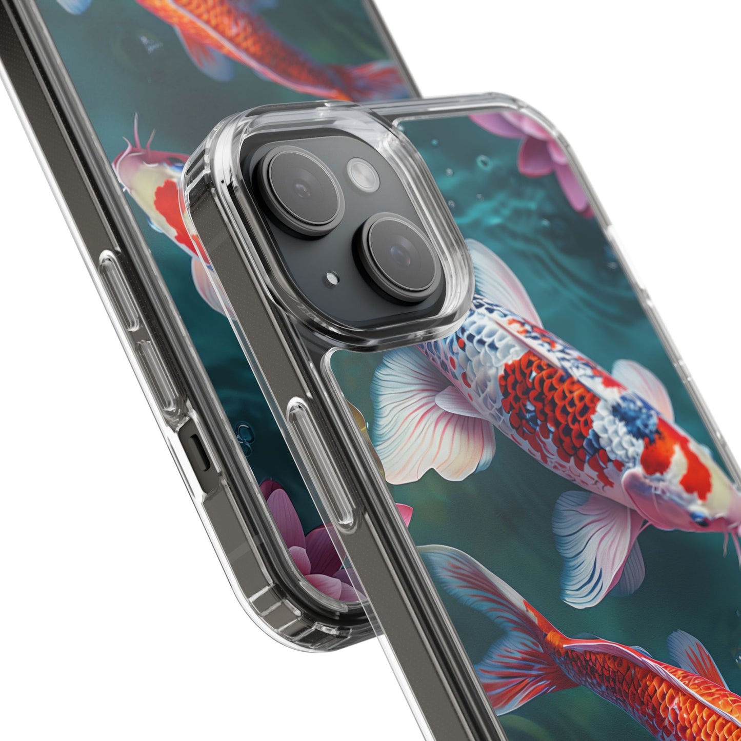 Koi Fish Clear Phone Case - Stylish Transparent Protector for Nature Lovers