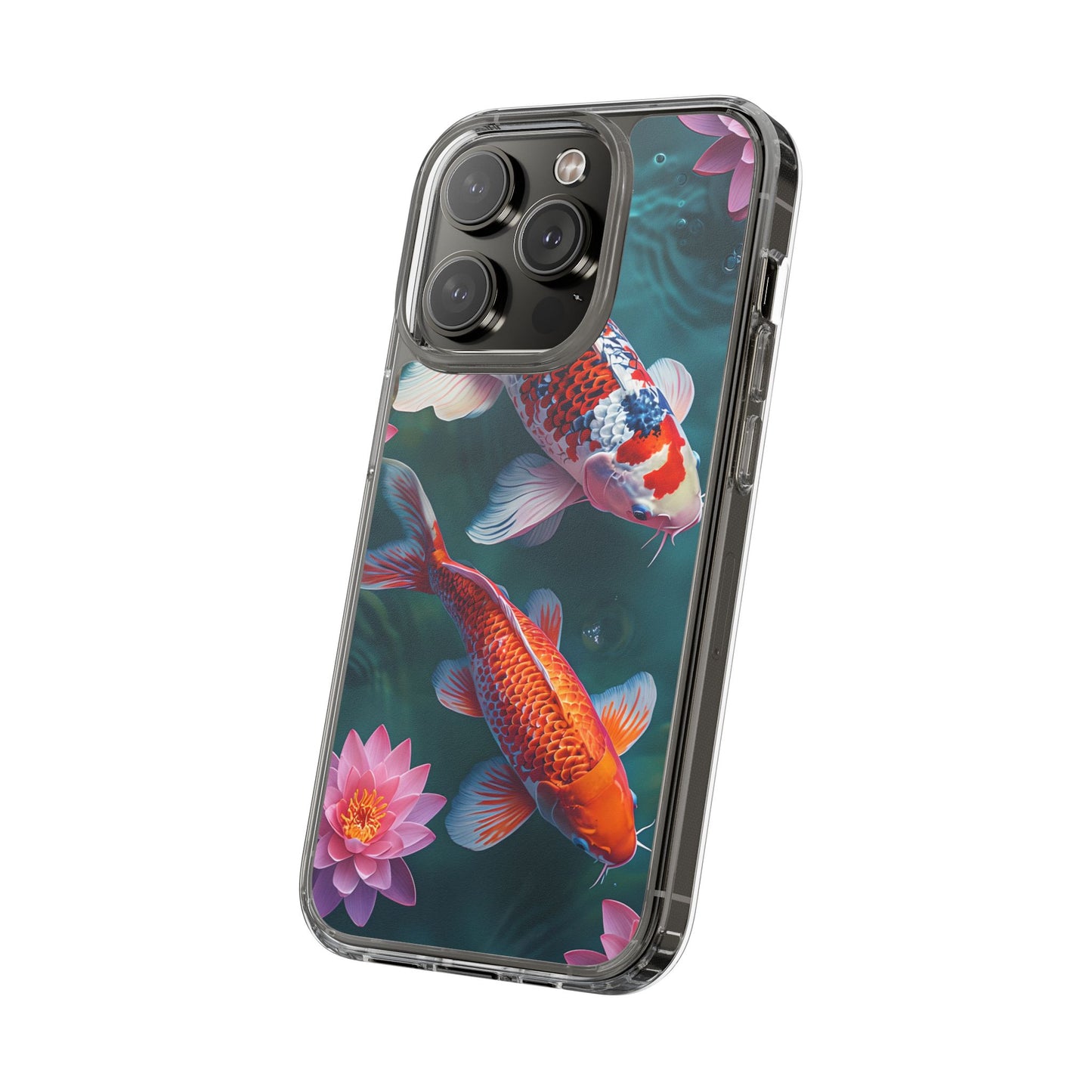 Koi Fish Clear Phone Case - Stylish Transparent Protector for Nature Lovers