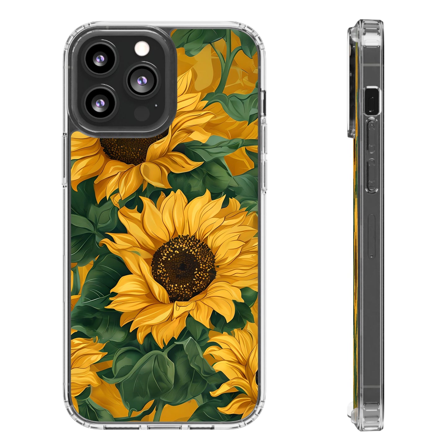 Sunflower Clear Phone Case – Stylish Floral Protective Cover