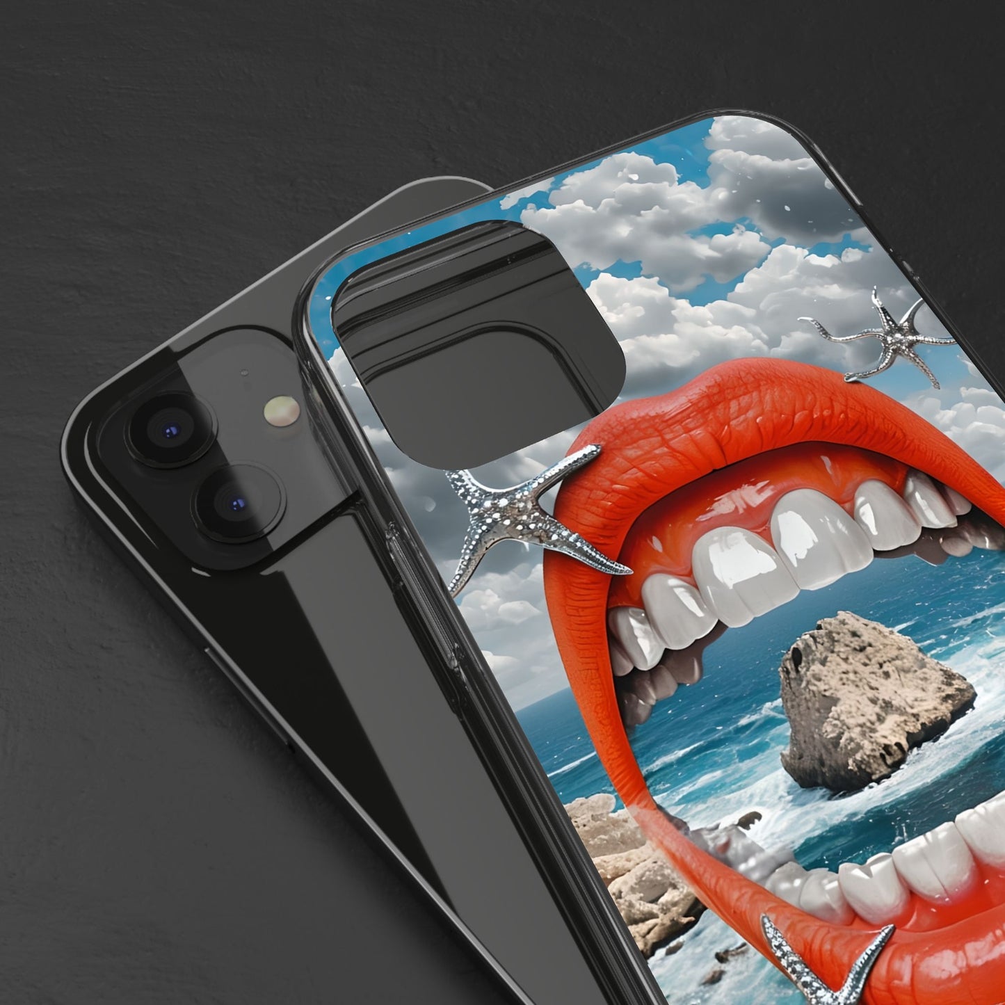 Ocean View Mouth Clear Phone Case - Beachy Vibe Design