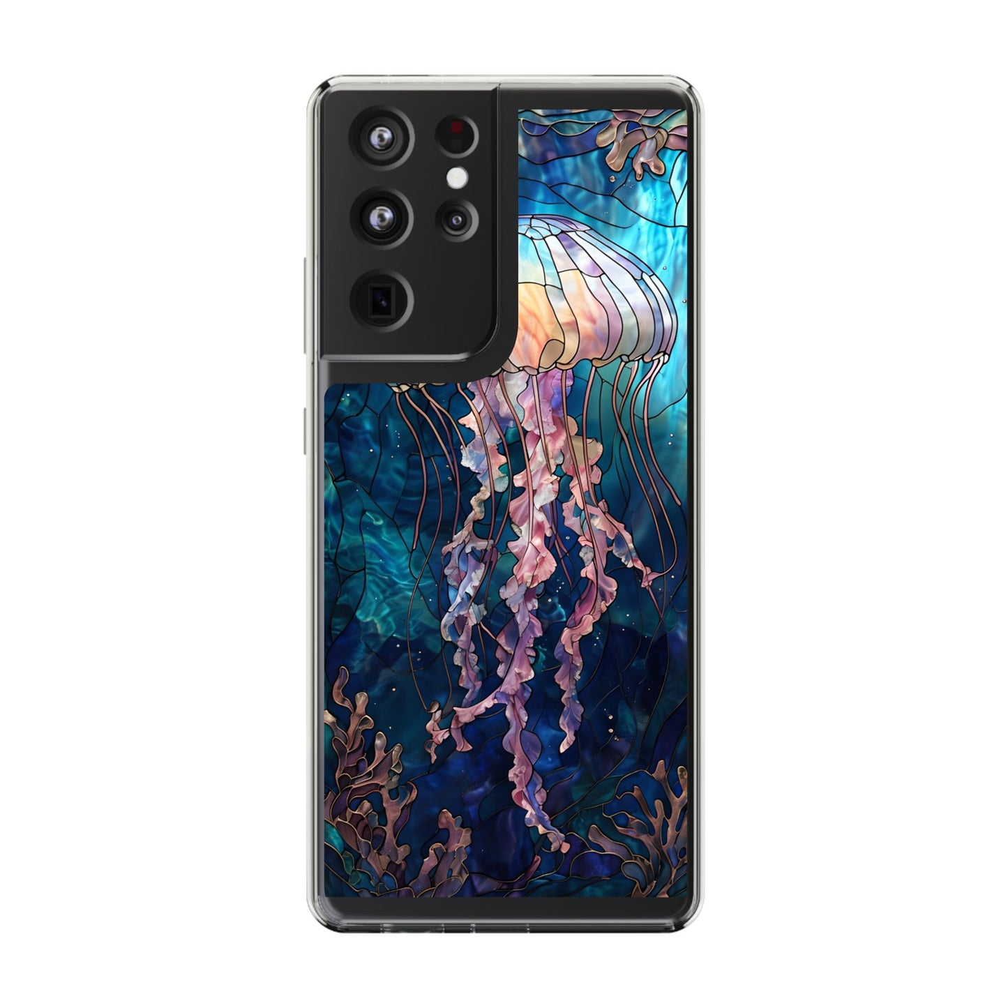 Ocean Jellyfish Clear Phone Case - Vibrant Marine Design for iPhone
