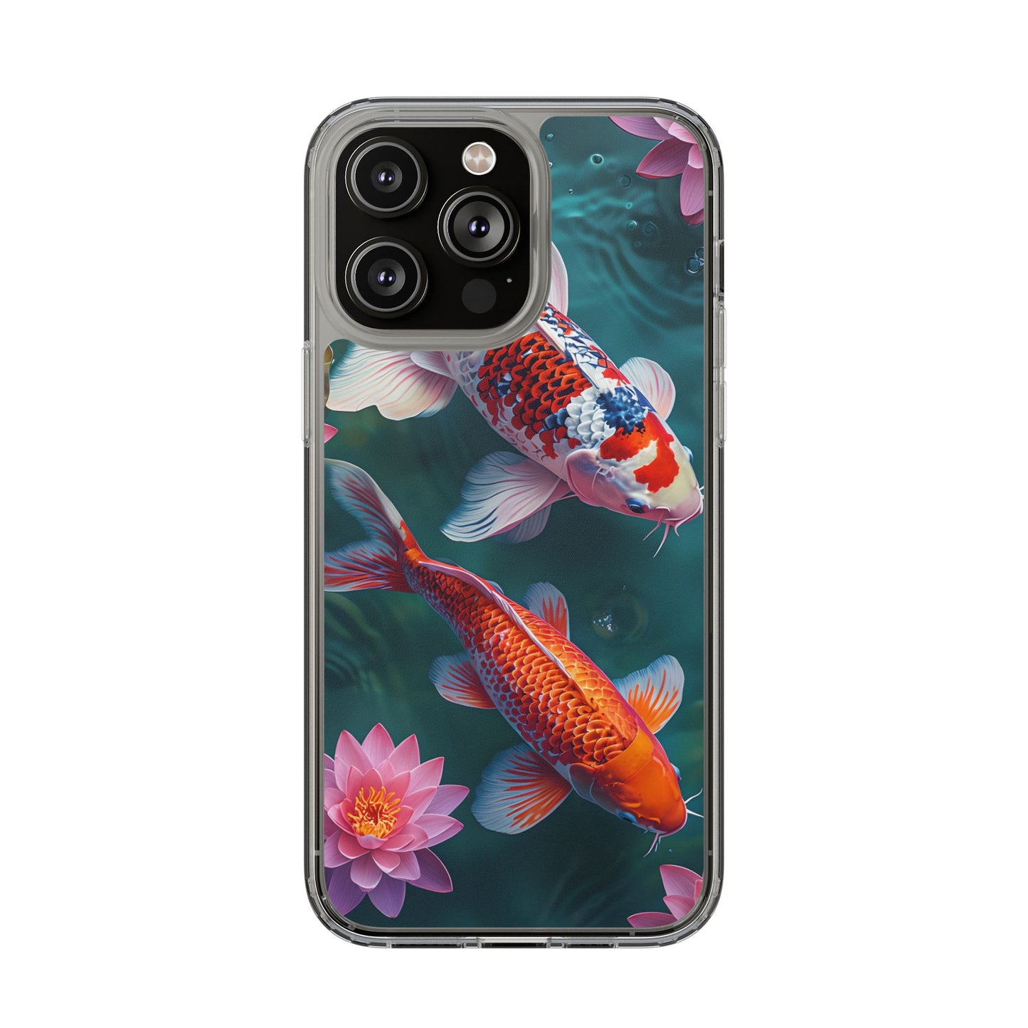 Koi Fish Clear Phone Case - Stylish Transparent Protector for Nature Lovers