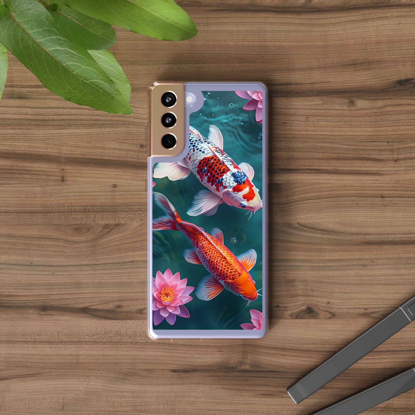 Koi Fish Clear Phone Case - Stylish Transparent Protector for Nature Lovers