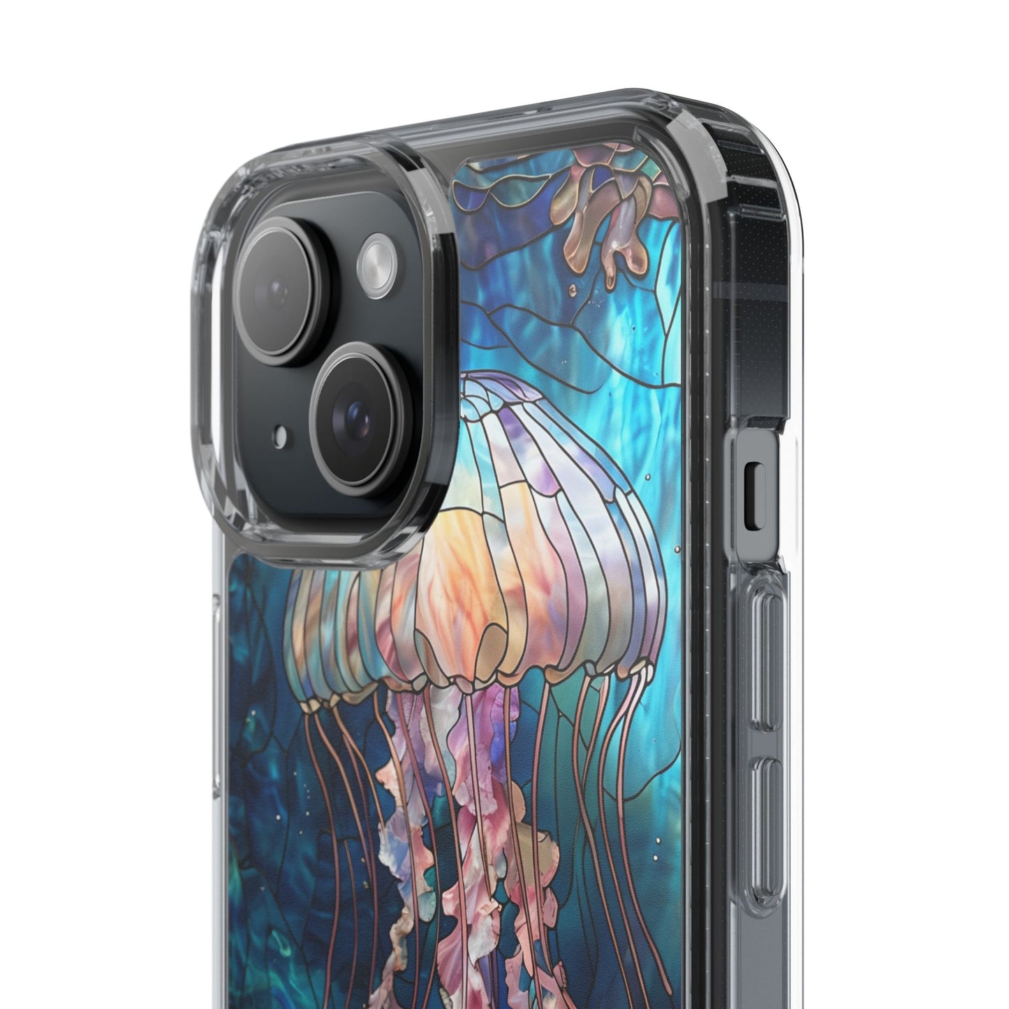 Ocean Jellyfish Clear Phone Case - Vibrant Marine Design for iPhone
