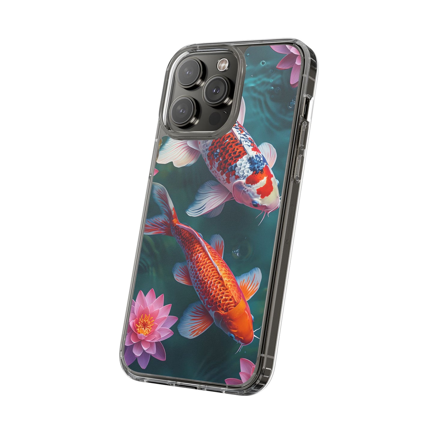 Koi Fish Clear Phone Case - Stylish Transparent Protector for Nature Lovers