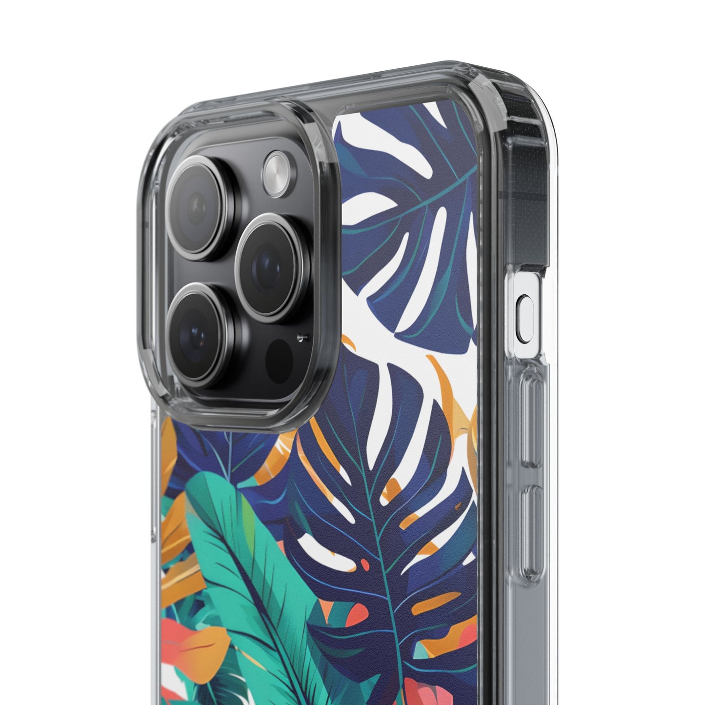 Tropical Leaf Clear Phone Case - Stylish & Protective for Nature Lovers