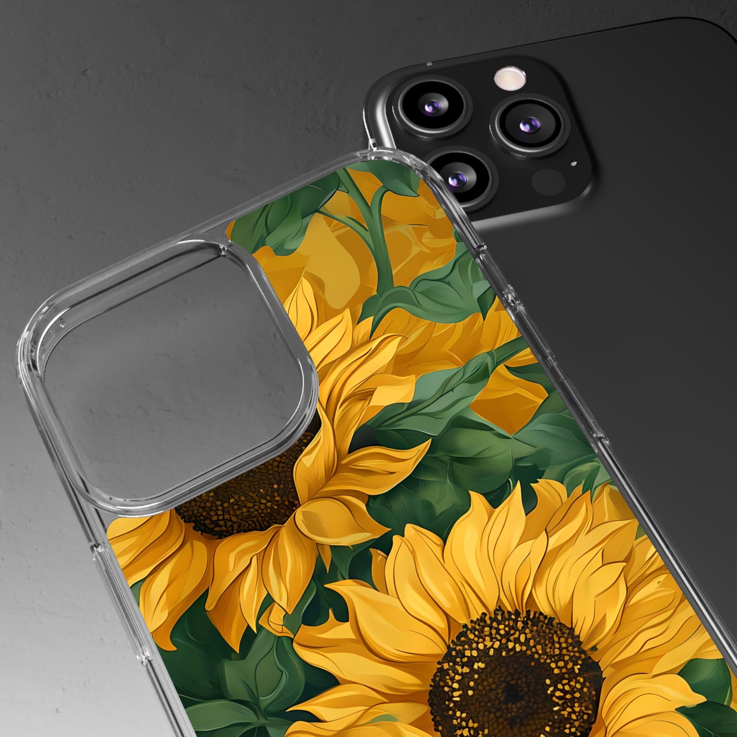 Sunflower Clear Phone Case – Stylish Floral Protective Cover