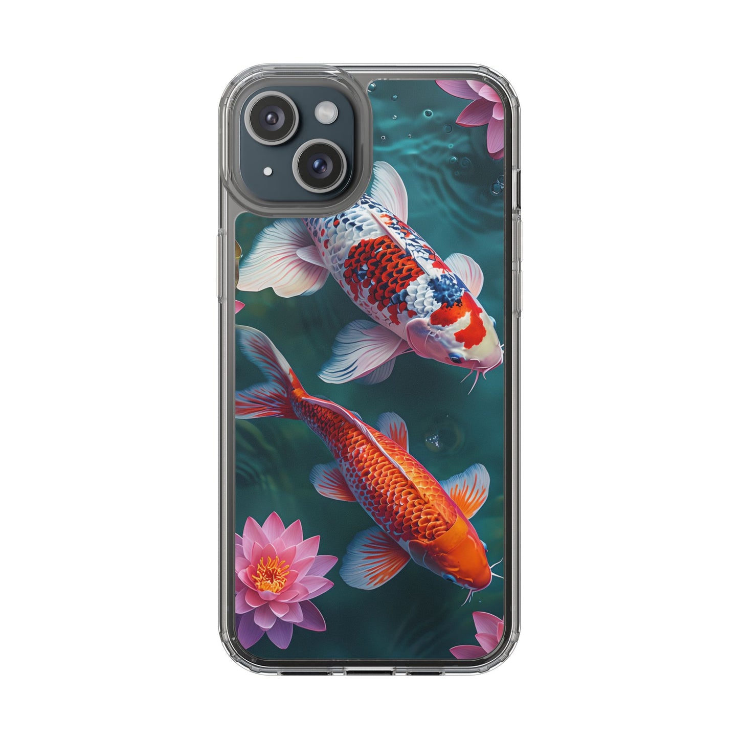 Koi Fish Clear Phone Case - Stylish Transparent Protector for Nature Lovers