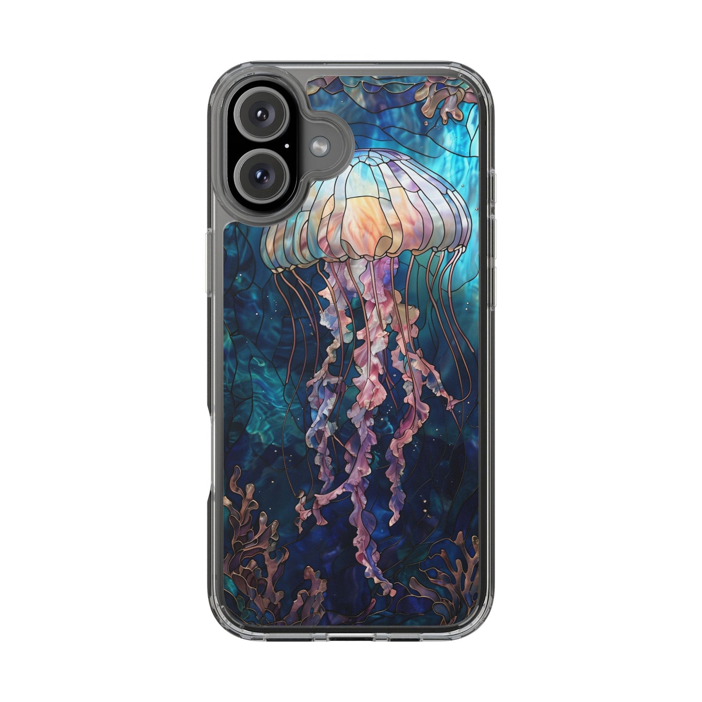 Ocean Jellyfish Clear Phone Case - Vibrant Marine Design for iPhone
