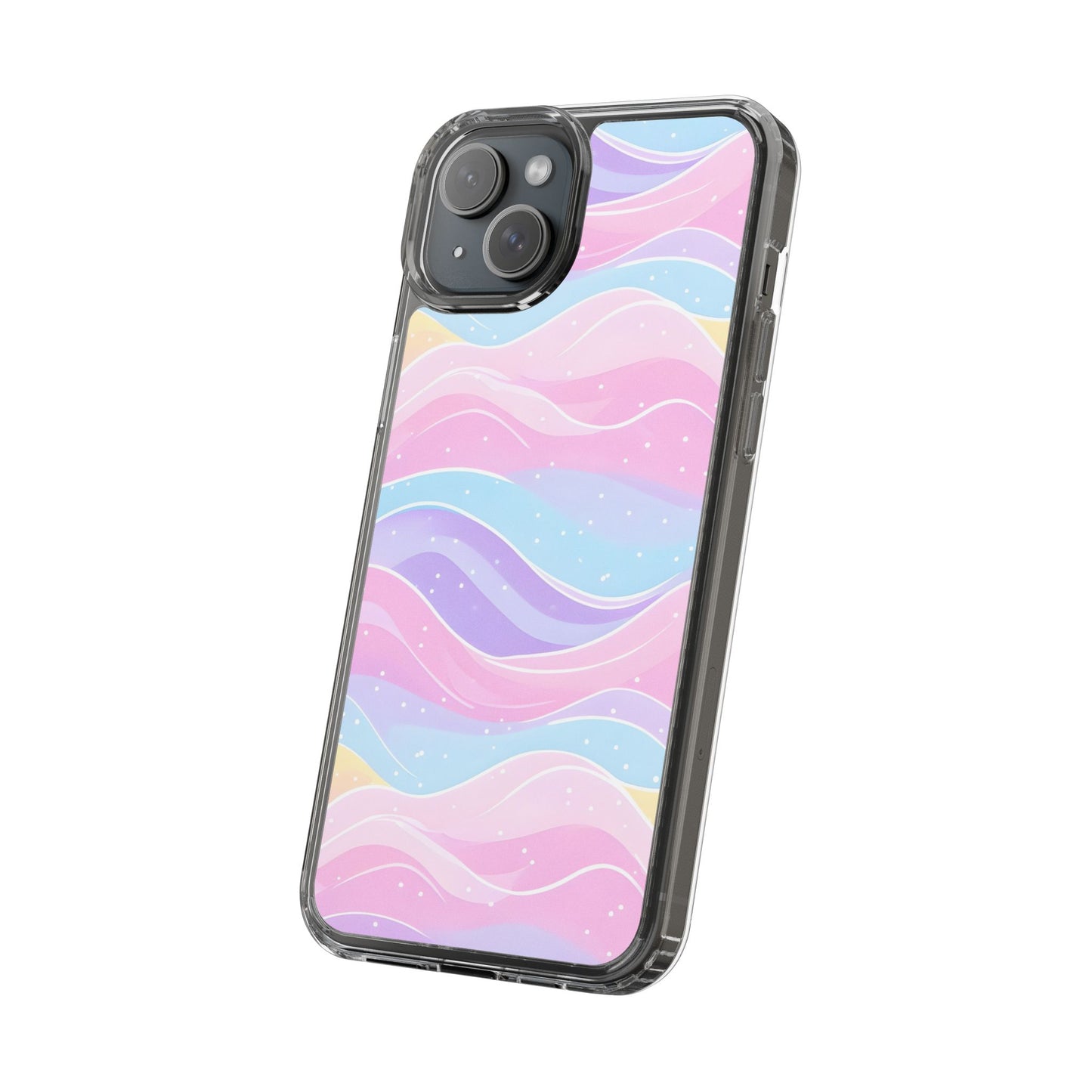Pastel Wave Clear Phone Case - Stylish Protection for Your Device