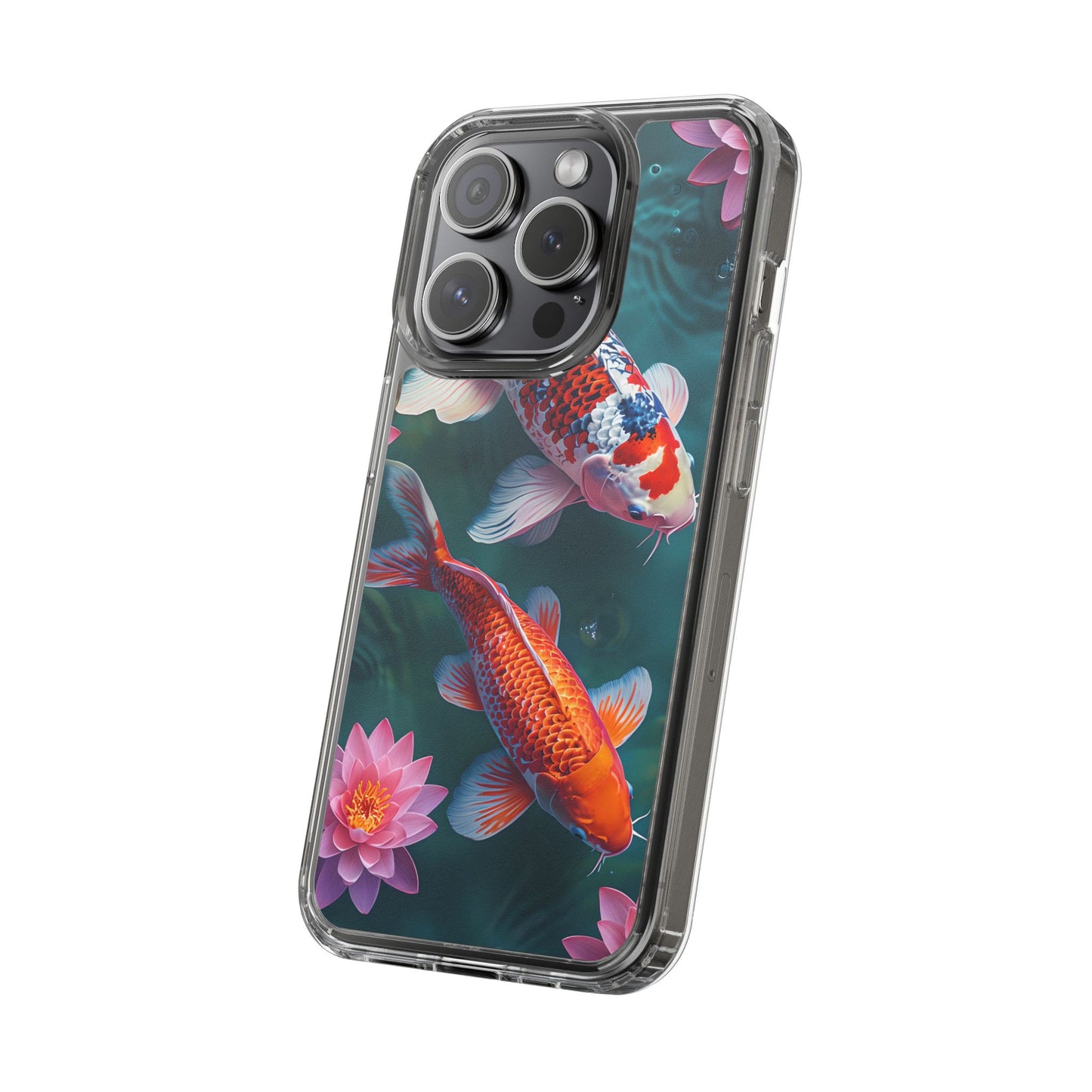 Koi Fish Clear Phone Case - Stylish Transparent Protector for Nature Lovers
