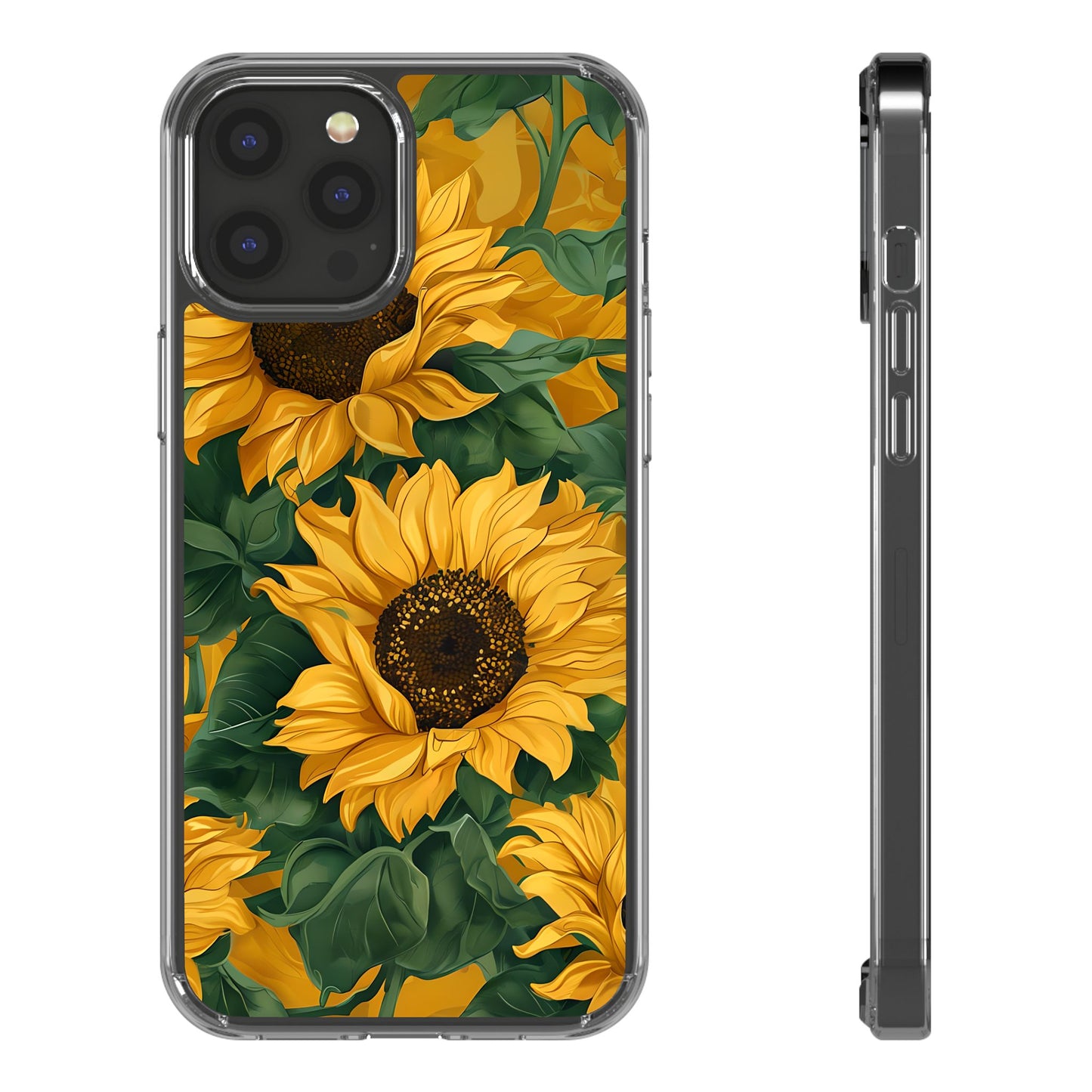 Sunflower Clear Phone Case – Stylish Floral Protective Cover