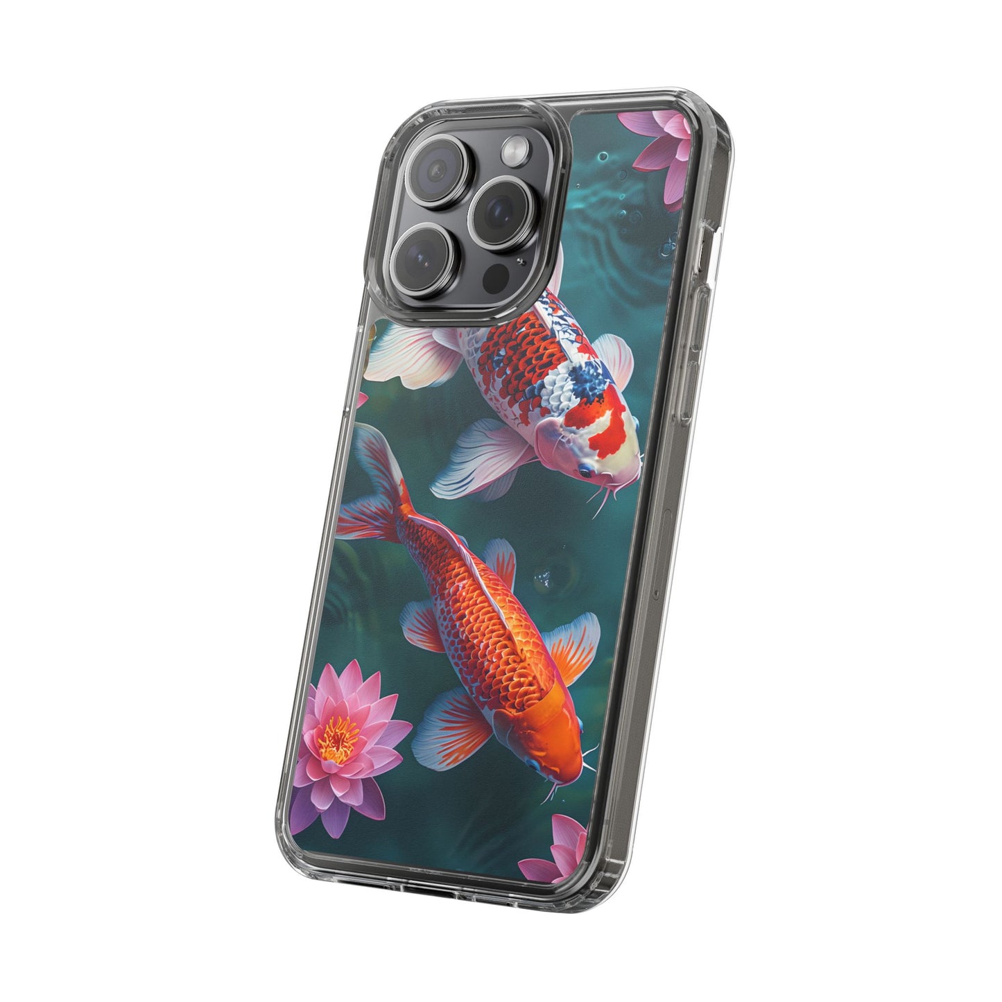 Koi Fish Clear Phone Case - Stylish Transparent Protector for Nature Lovers