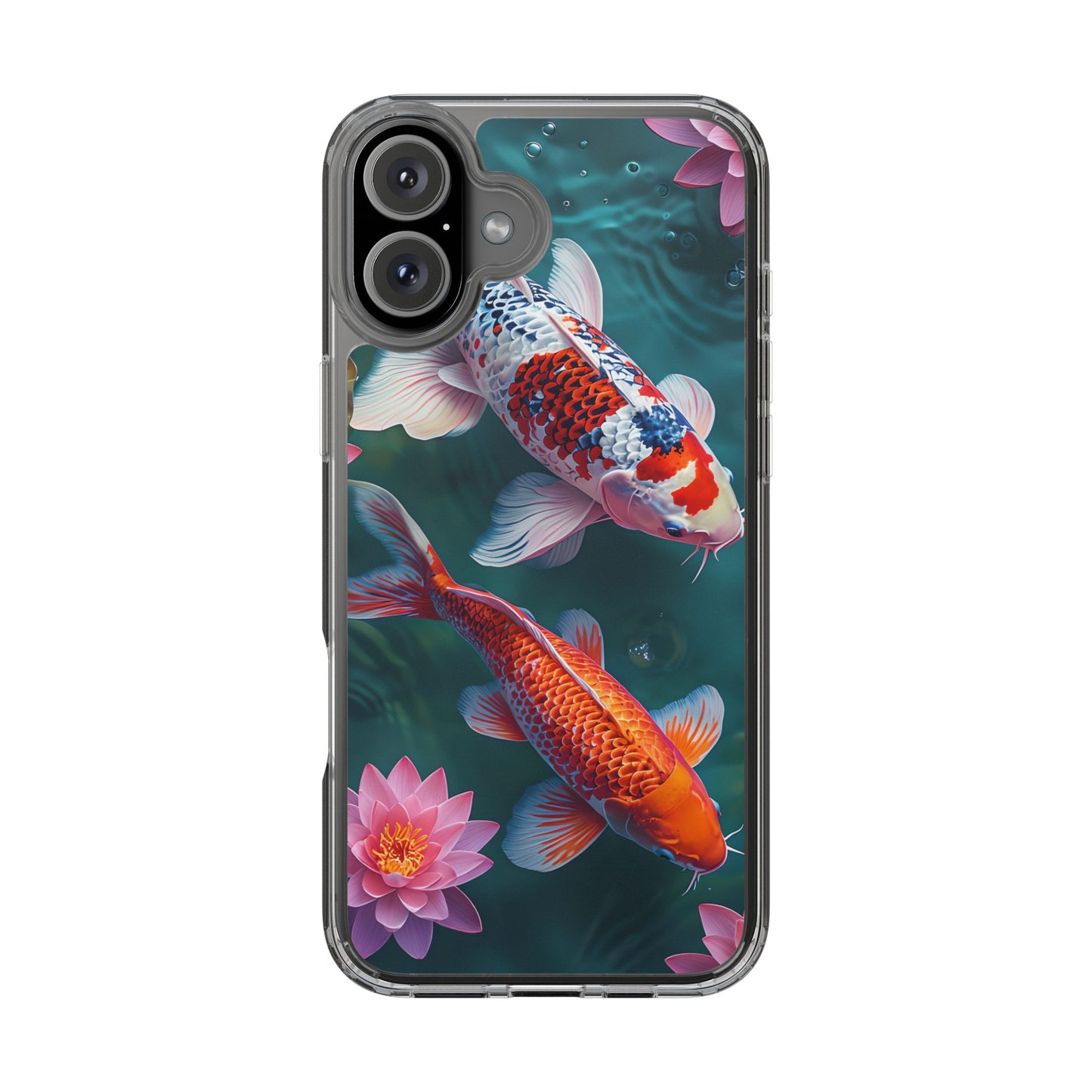 Koi Fish Clear Phone Case - Stylish Transparent Protector for Nature Lovers