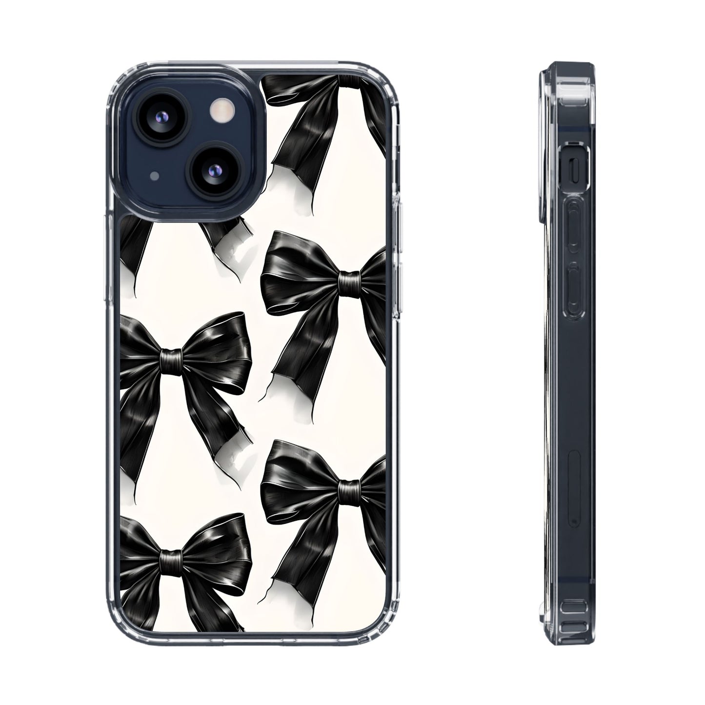 Elegant Bow Clear Phone Case - Stylish & Protective