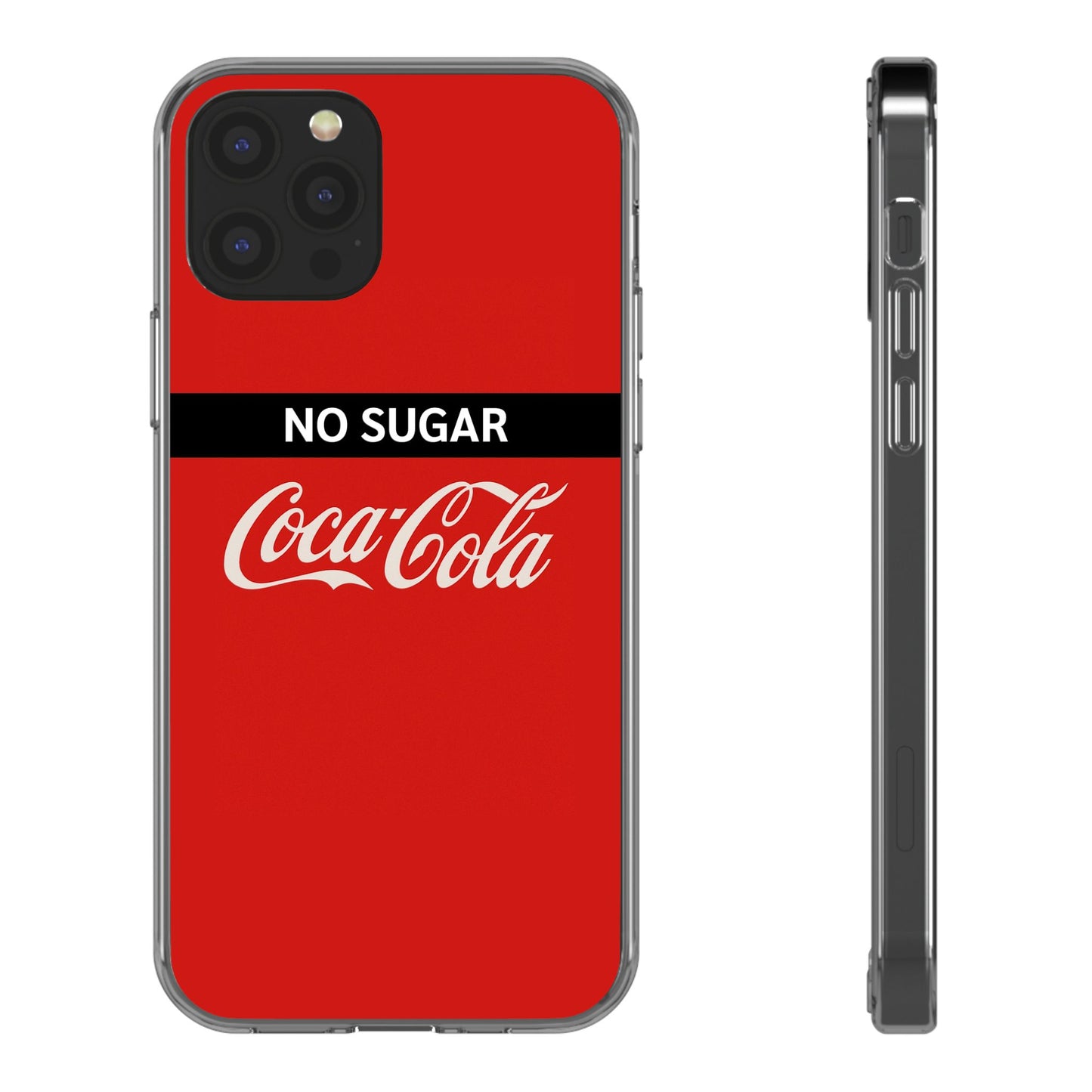 Coca-Cola No Sugar Clear Phone Case - Stylish and Trendy Accessory