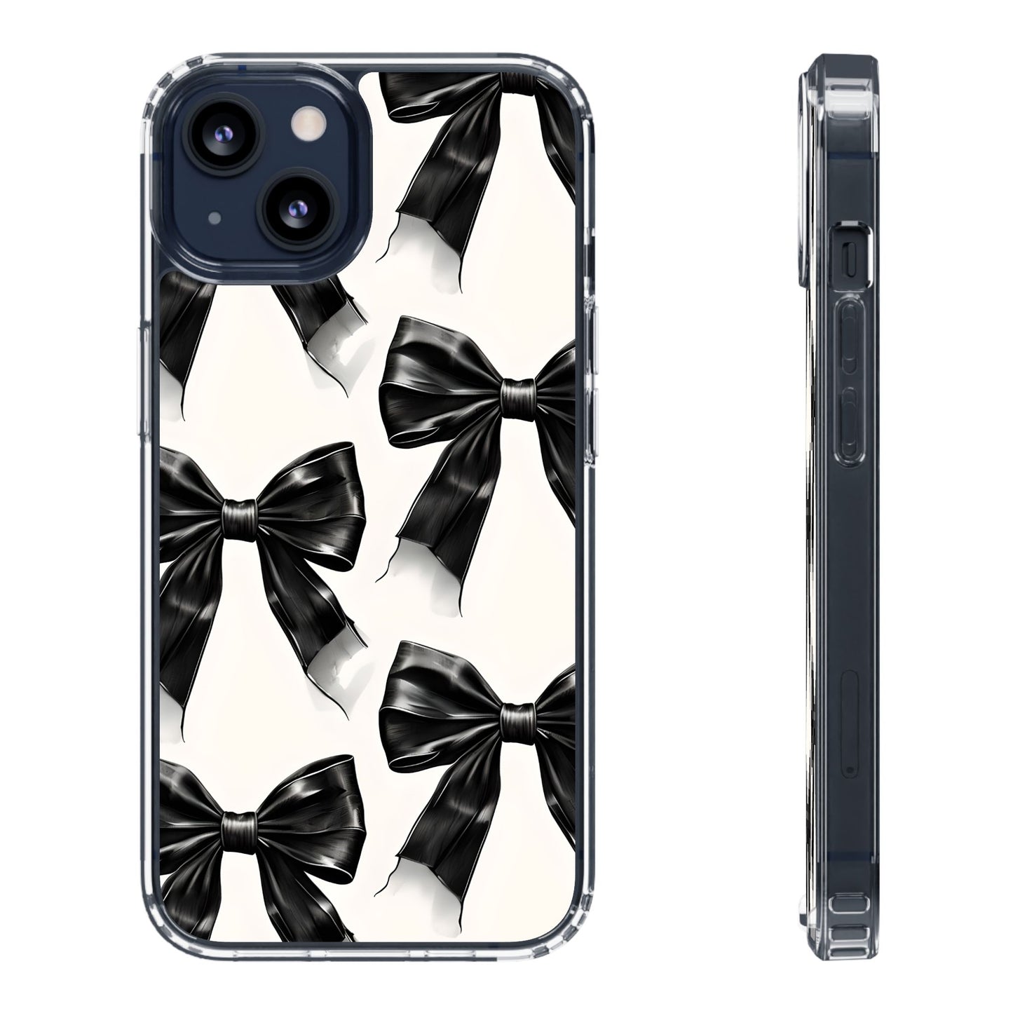 Elegant Bow Clear Phone Case - Stylish & Protective