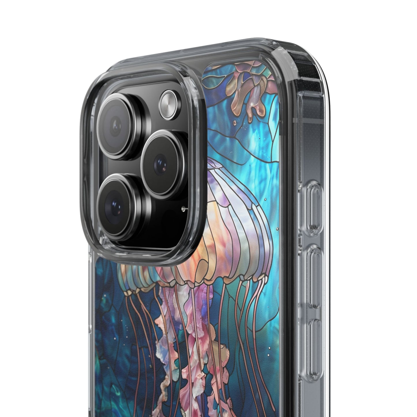 Ocean Jellyfish Clear Phone Case - Vibrant Marine Design for iPhone
