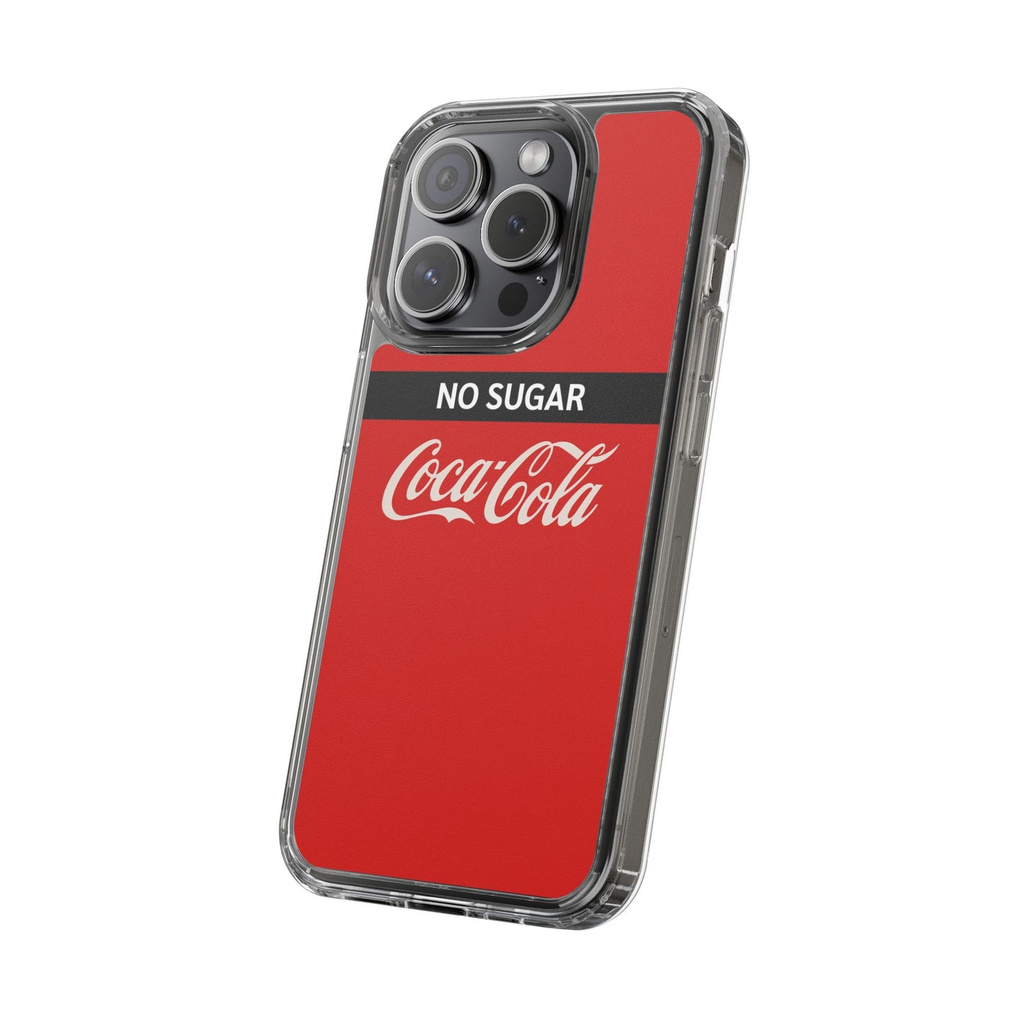 Coca-Cola No Sugar Clear Phone Case - Stylish and Trendy Accessory