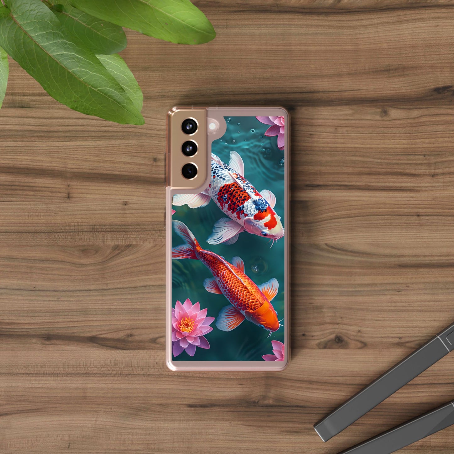 Koi Fish Clear Phone Case - Stylish Transparent Protector for Nature Lovers