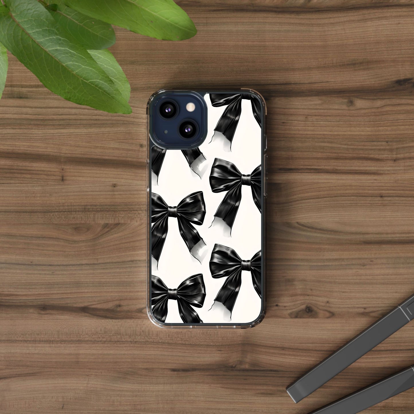 Elegant Bow Clear Phone Case - Stylish & Protective