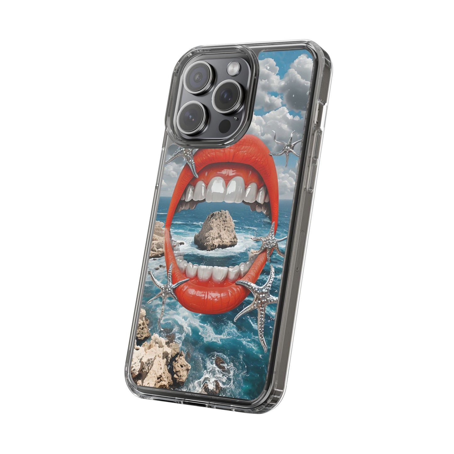 Ocean View Mouth Clear Phone Case - Beachy Vibe Design