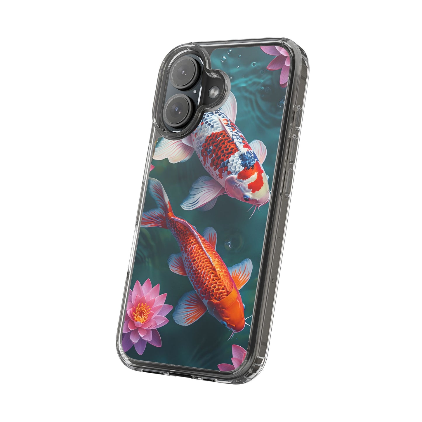 Koi Fish Clear Phone Case - Stylish Transparent Protector for Nature Lovers