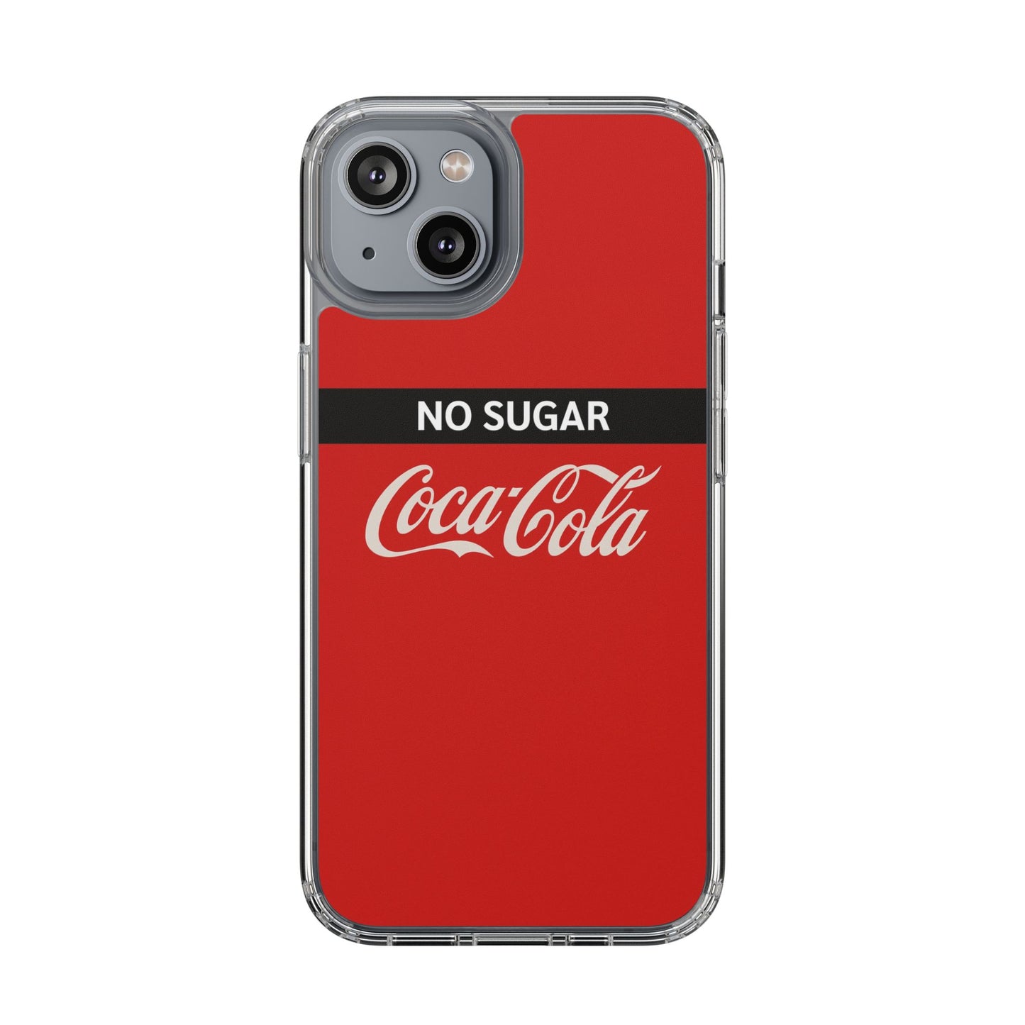 Coca-Cola No Sugar Clear Phone Case - Stylish and Trendy Accessory