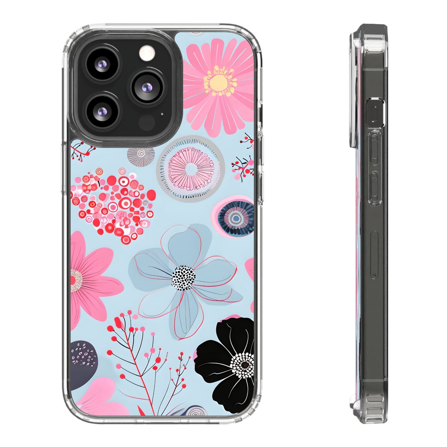 Floral Clear Phone Case - Bright & Colorful Design for Flower Lovers