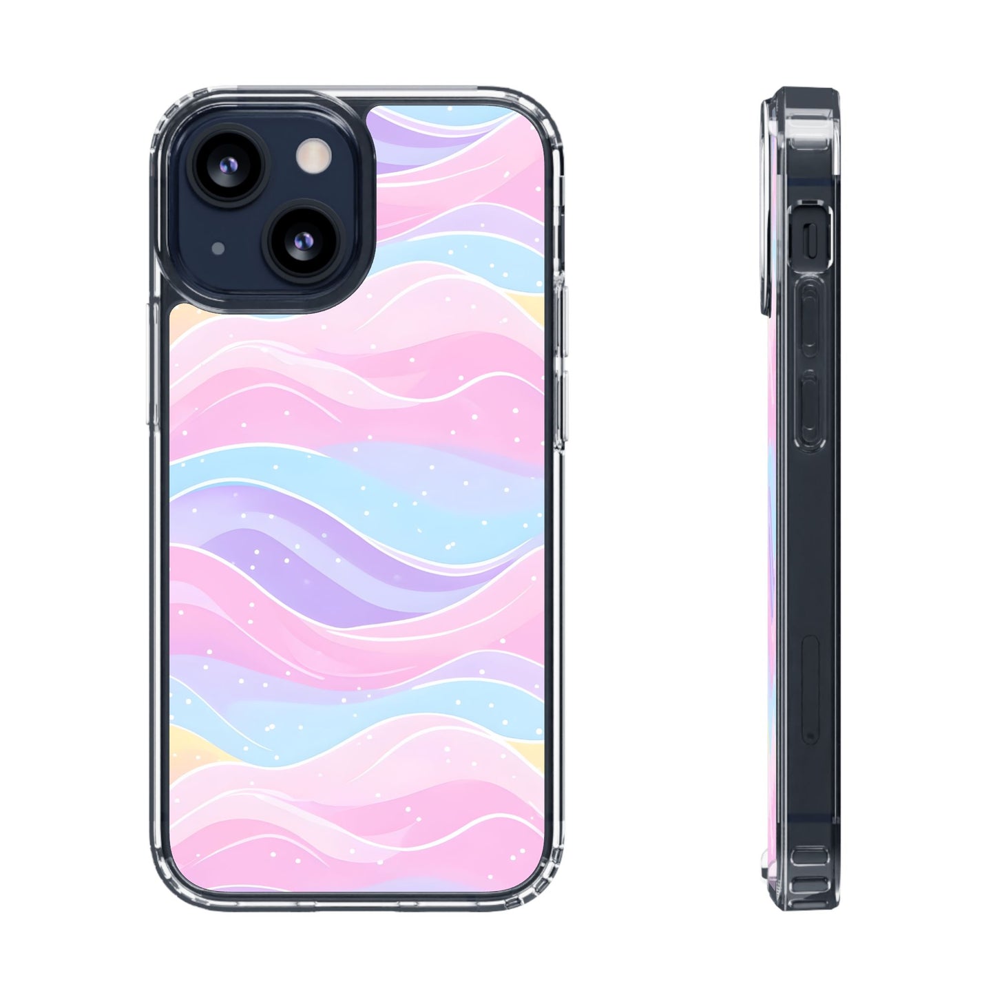 Pastel Wave Clear Phone Case - Stylish Protection for Your Device