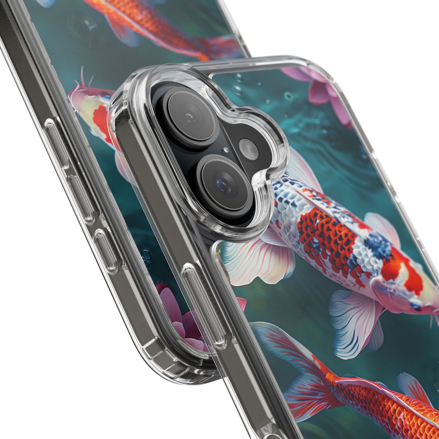 Koi Fish Clear Phone Case - Stylish Transparent Protector for Nature Lovers