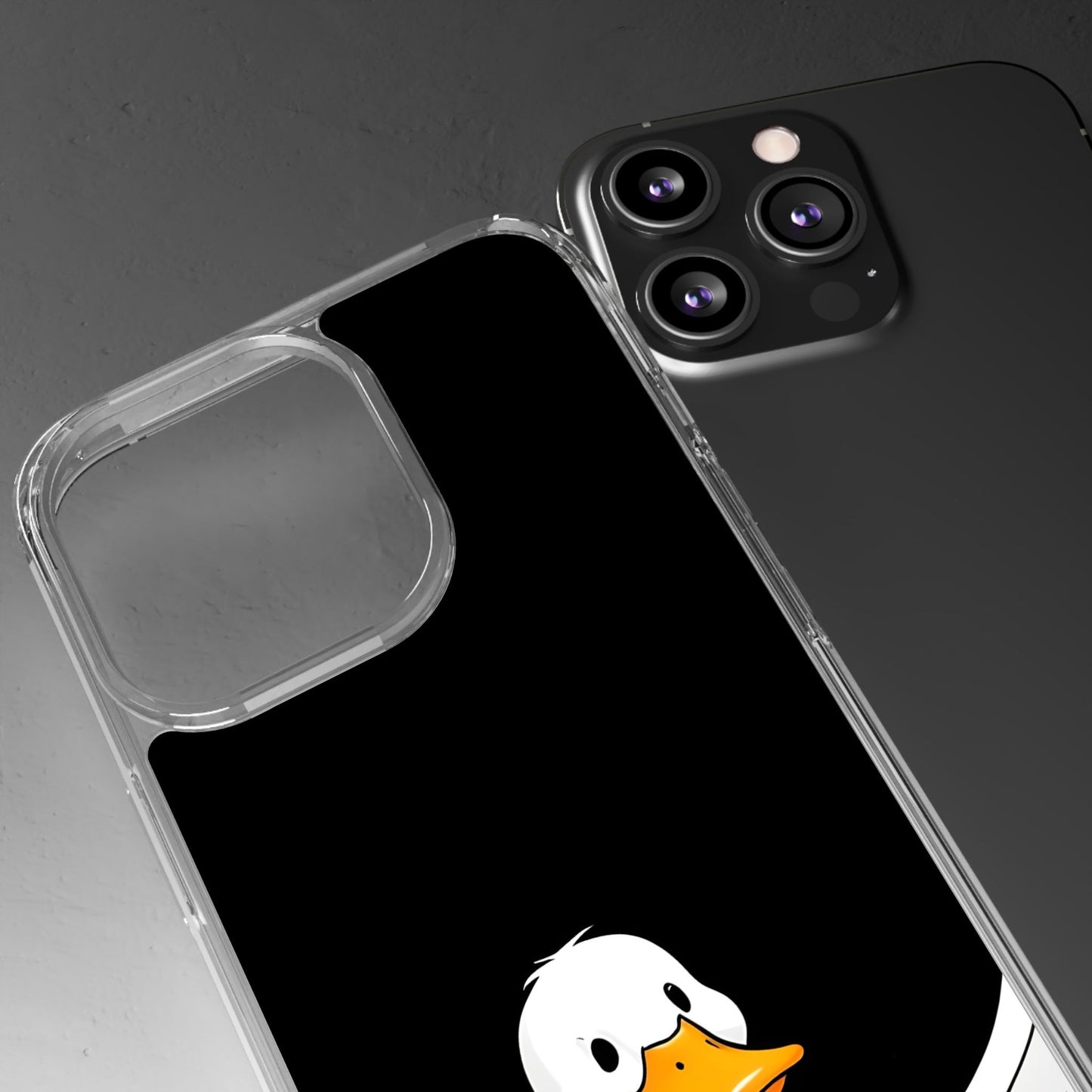 Cute Duck Clear Phone Case - Fun Animal Design for iPhone
