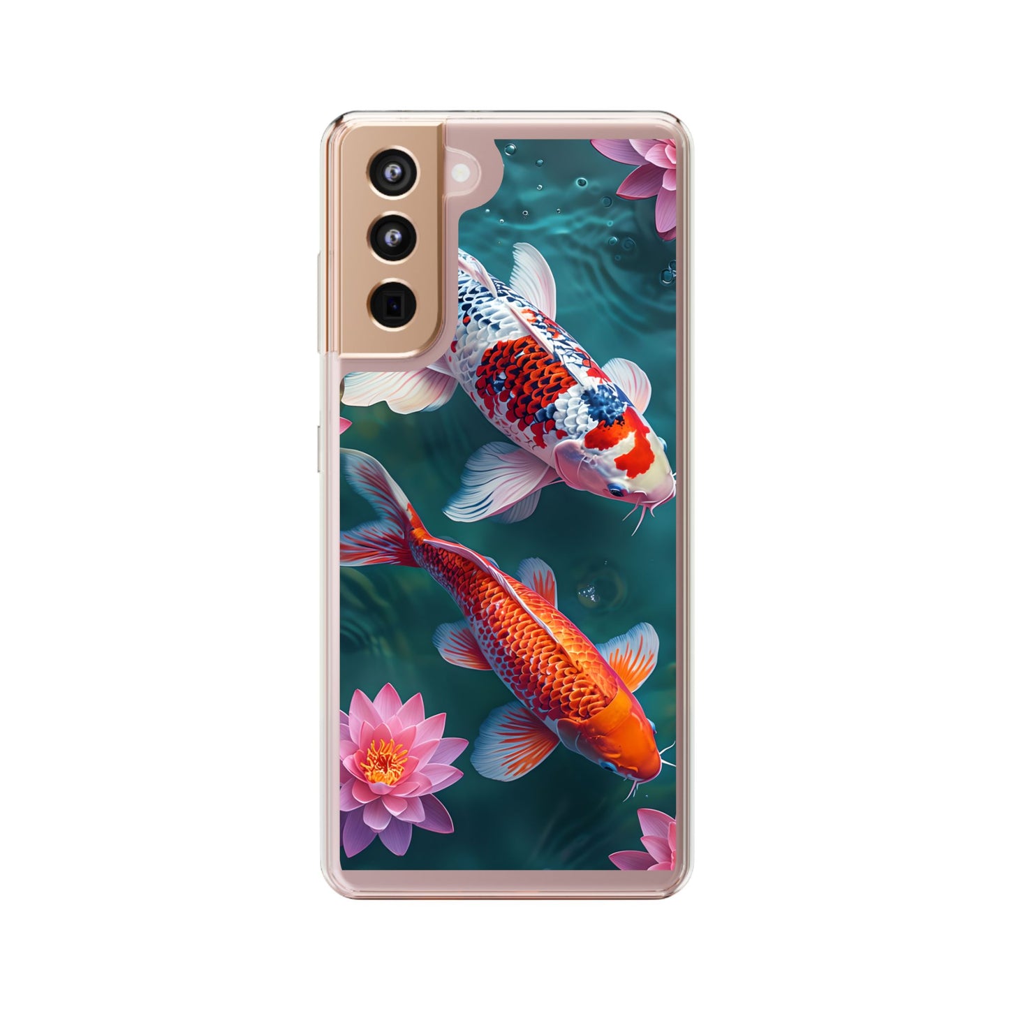 Koi Fish Clear Phone Case - Stylish Transparent Protector for Nature Lovers